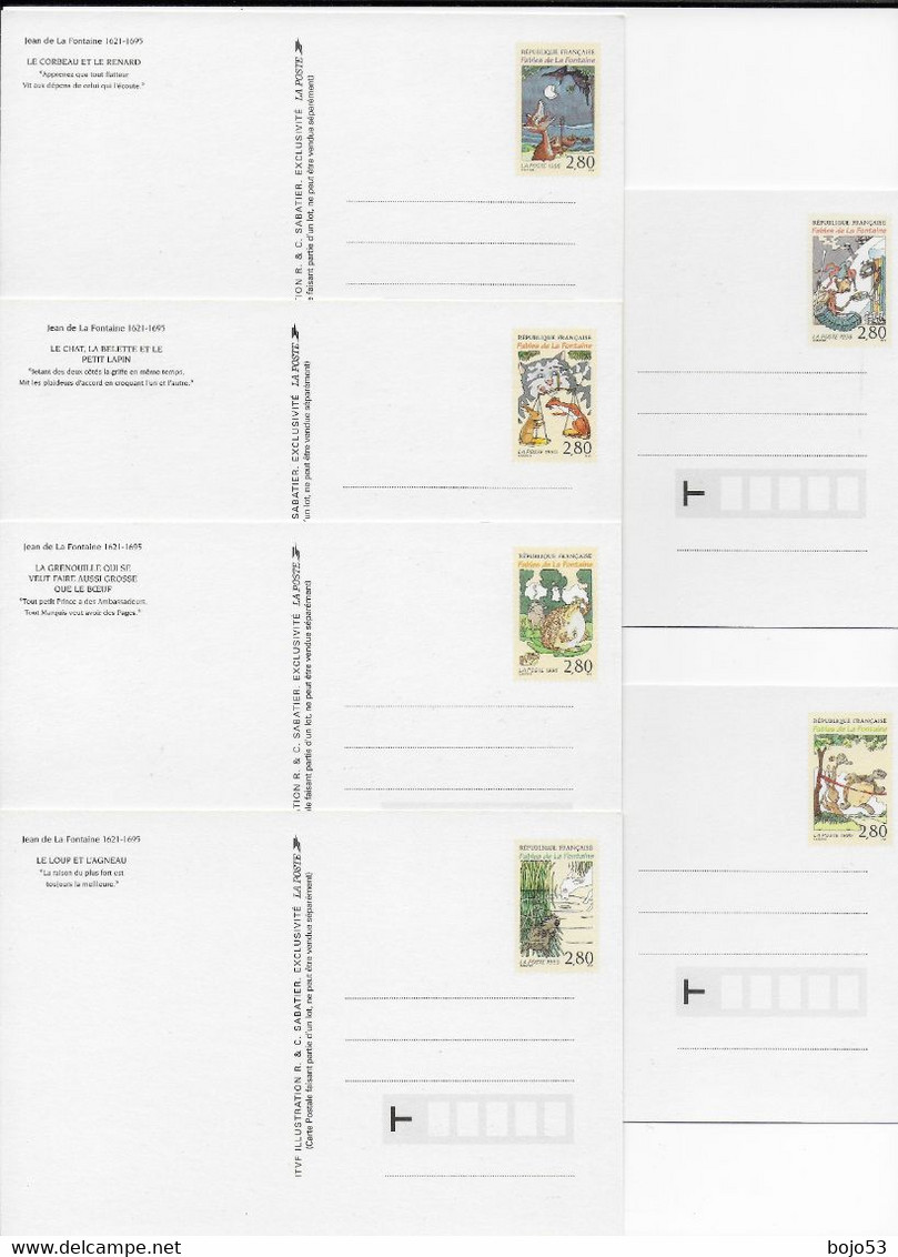 FRANCE  Jean De La FONTAINE : 6 Cartes Postales Prétimbrées Et Illustrées - Collections & Lots: Stationery & PAP
