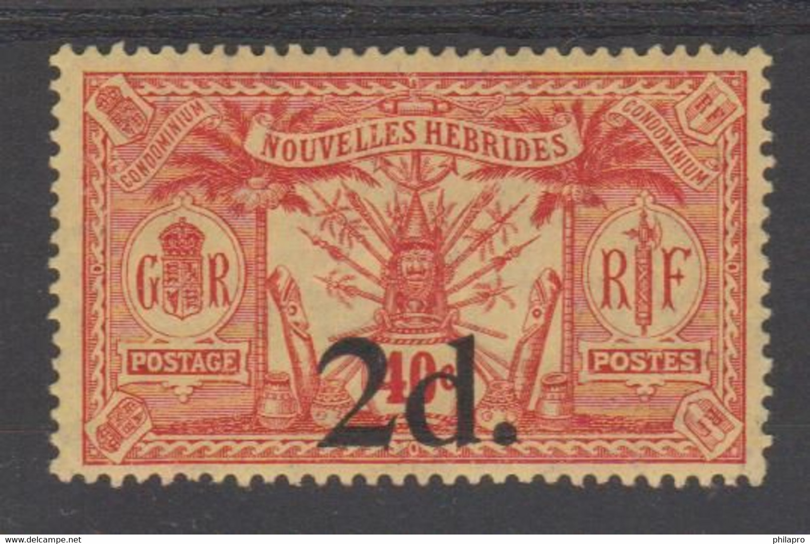 NOUVELLES  HEBRIDES  1911/2   40c Rouge S.jaune  Sans Filigrane  Yvert  N°69  + Signature  RARE   Ref.  R175 - Nuovi