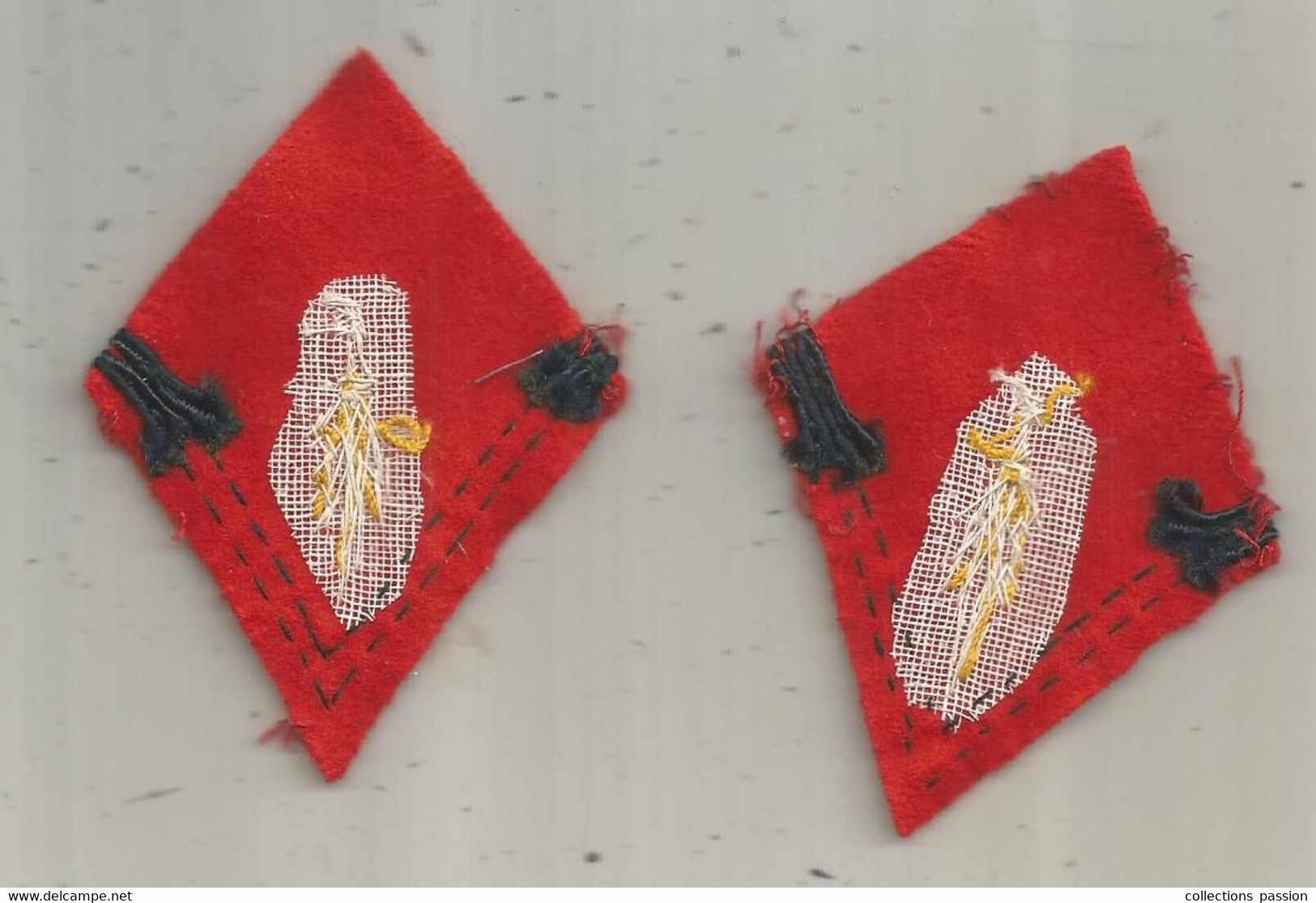 Militaria , écusson Tissu, LOT DE 2 , 2 Scans - Patches