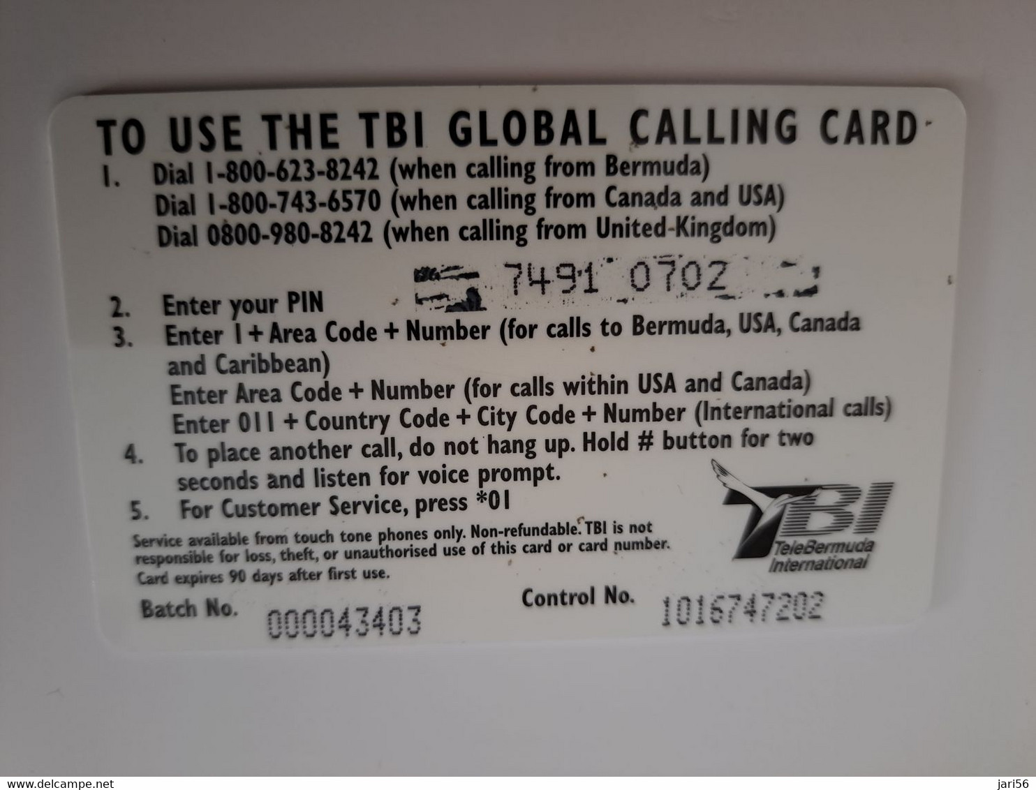 BERMUDA  $ 10,-  TBI / GEORGES TOWN  BERMUDA  / RED    VALUE   /   PREPAID CARD  Fine USED  **11476** - Bermuda