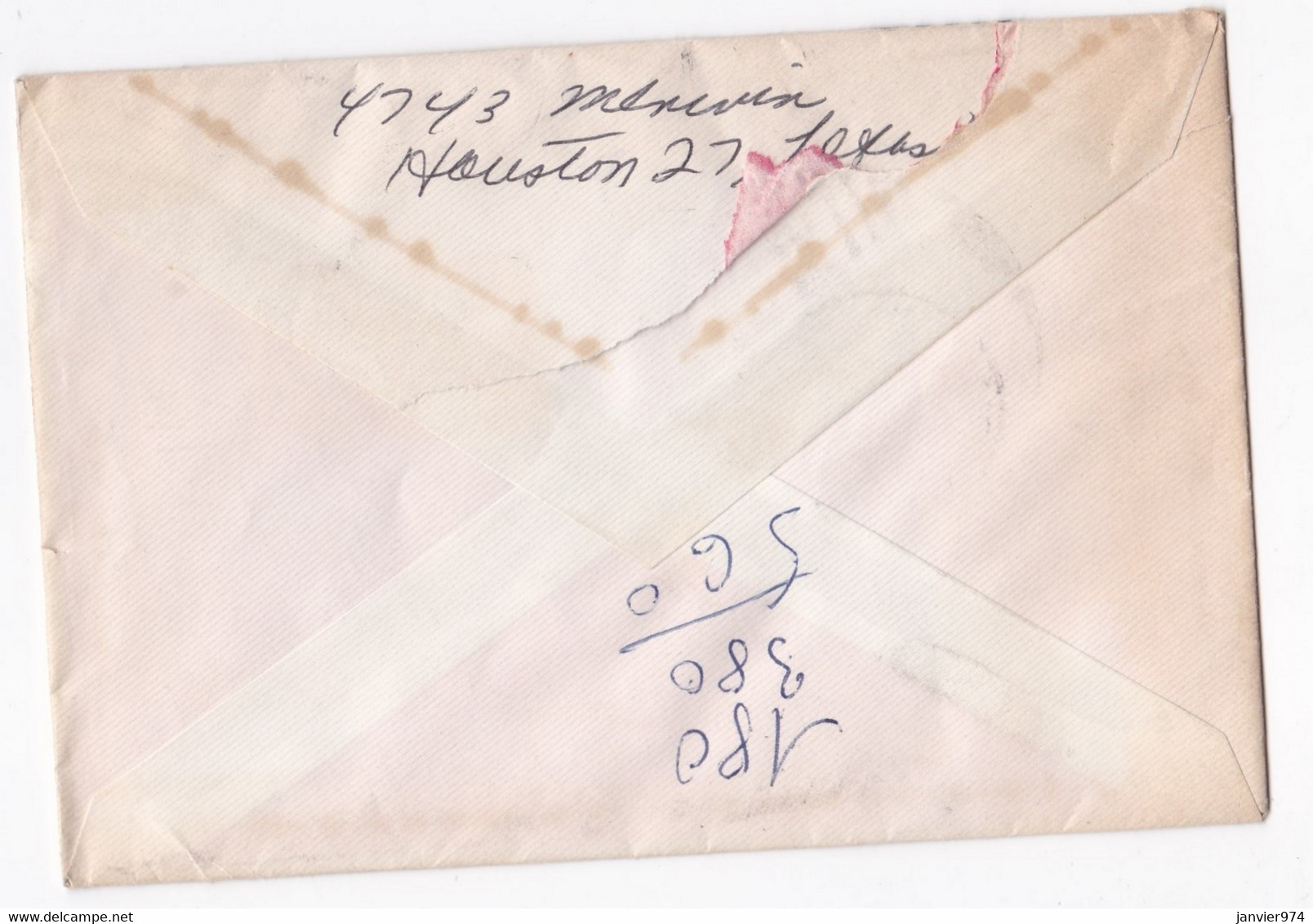 Enveloppe 1959 Houston Texas Pour Paris France , 3 Timbres - Lettres & Documents