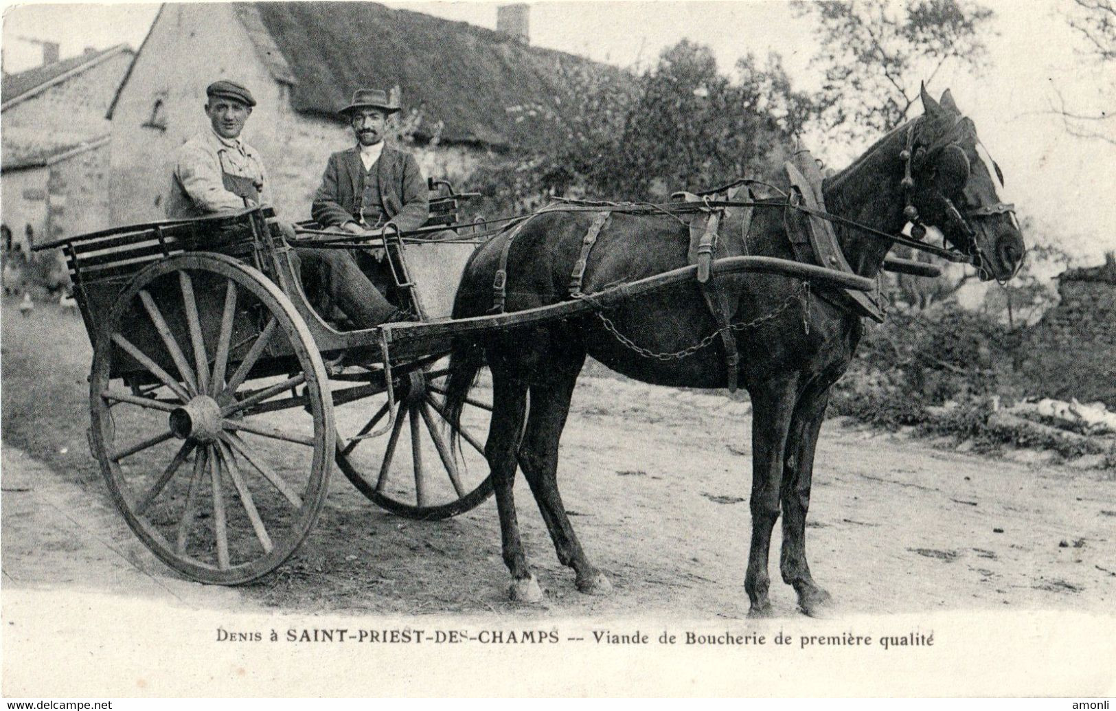 63. PUY DE DÔME - SAINT-PRIEST-DES-CHAMPS. Voiture Du Boucher DENIS. Viande De Boucherie De Première Qualité. TBplan - Volvic