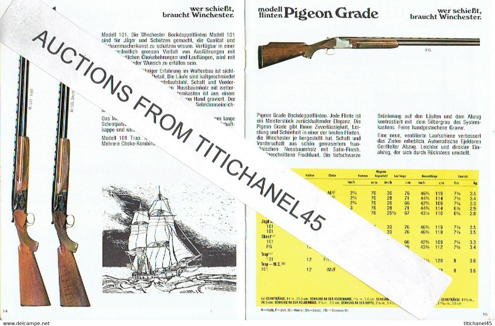 ARMES - MUNITIONS - WINCHESTER Original catalog 1976 Waffen und munition 40 pages