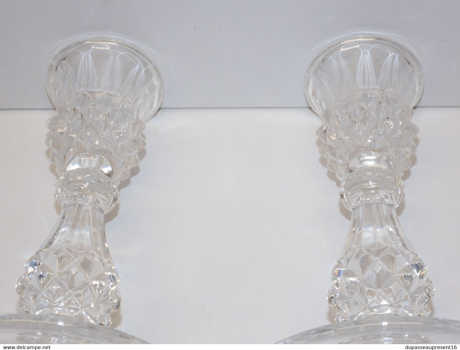 *JOLIE PAIRE BOUGEOIRS CRISTAL sans marque apparente DECO TABLE FETES Bougies  E