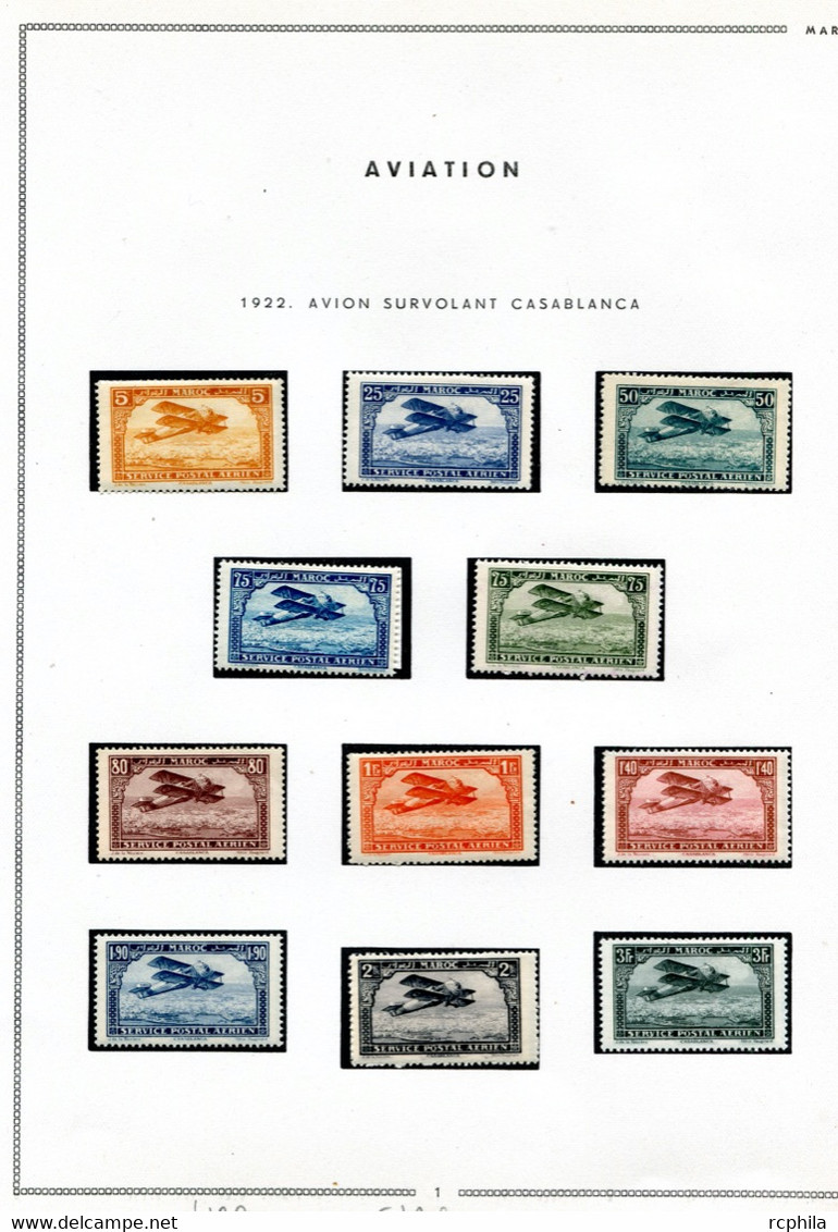 RC 23818 MAROC COTE 547€ N° ENTRE 1 / 123 COLLECTION DE POSTE AERIENNE QUASI COMPLETE NEUF * MH TB - Luftpost