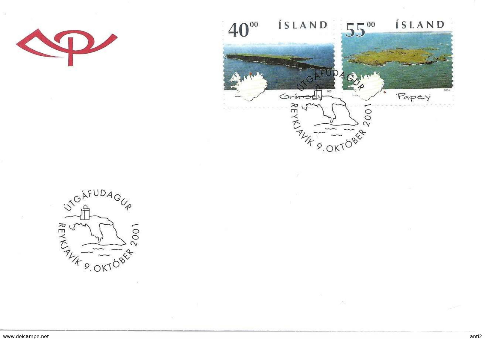 Island Iceland  2001 Islands Grimsey  And  Papey Mi  994-995 FDC - Lettres & Documents