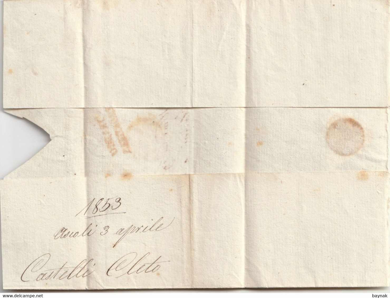 MACERA, ASCOLI --  NACH LUGANO ( SWITZERLAND )  FOLDED LETTER  -  1855  BAJ 8 Pontifico Stamp FRANCO FRONTIERA - Non Classés