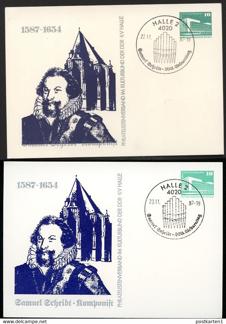 Privat-Postkarte PP18 B2/015 Scheidt ZUDRUCK VERSCHOBEN Sost. Halle 1987 - Cartes Postales Privées - Oblitérées