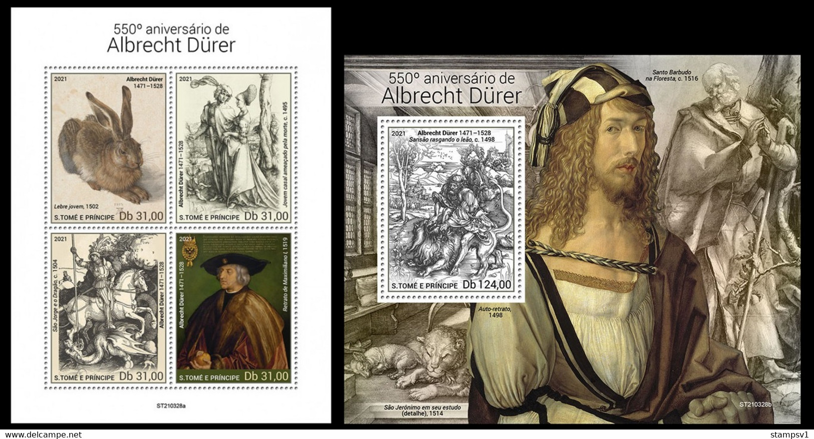 St.Tome&Principe 2021 Albrecht Dürer. (328) OFFICIAL ISSUE - Gravures