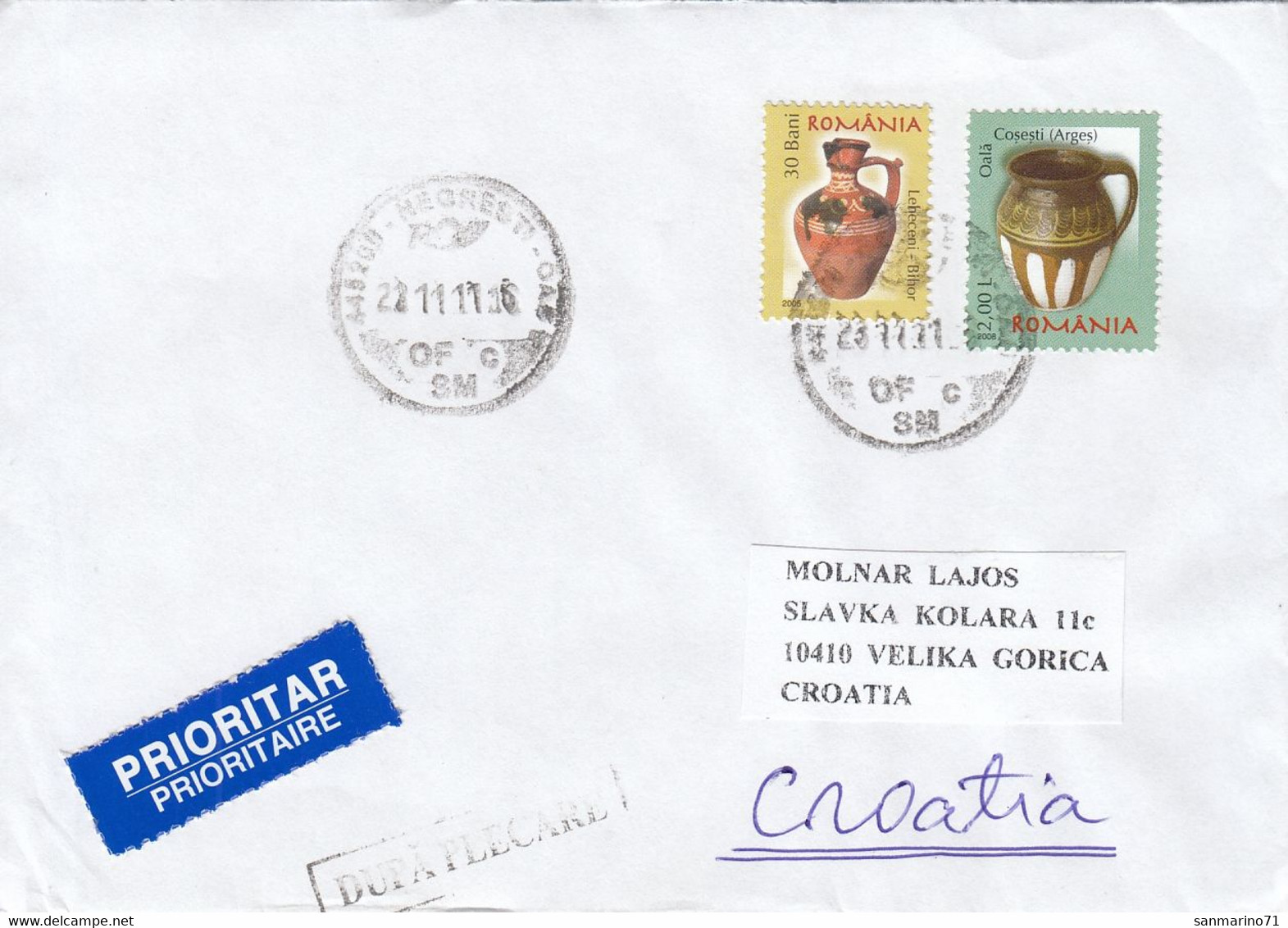 ROMANIA Cover Letter 386,box M - Storia Postale