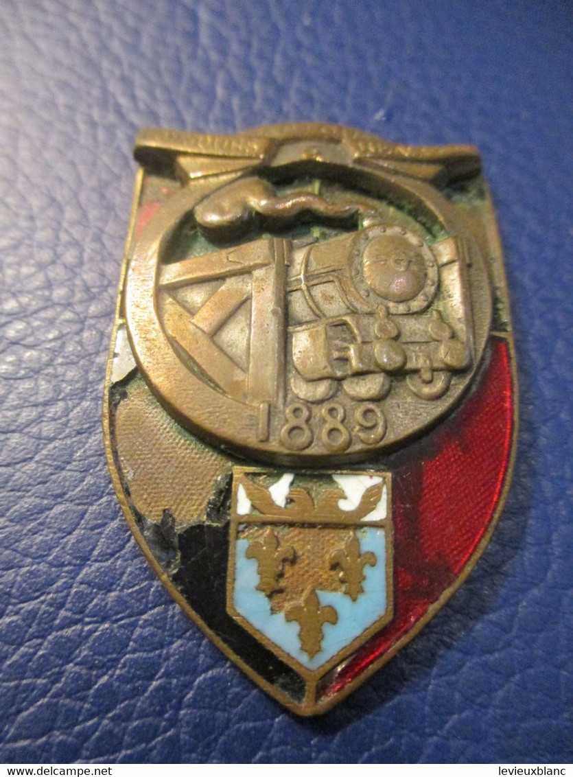 Insigne De  Pucelle Ancienne/5éme Régt Du Génie/Versailles/Locomotive à Vapeur/Partout Toujours Réaliser/1889    PUC22 - Other & Unclassified