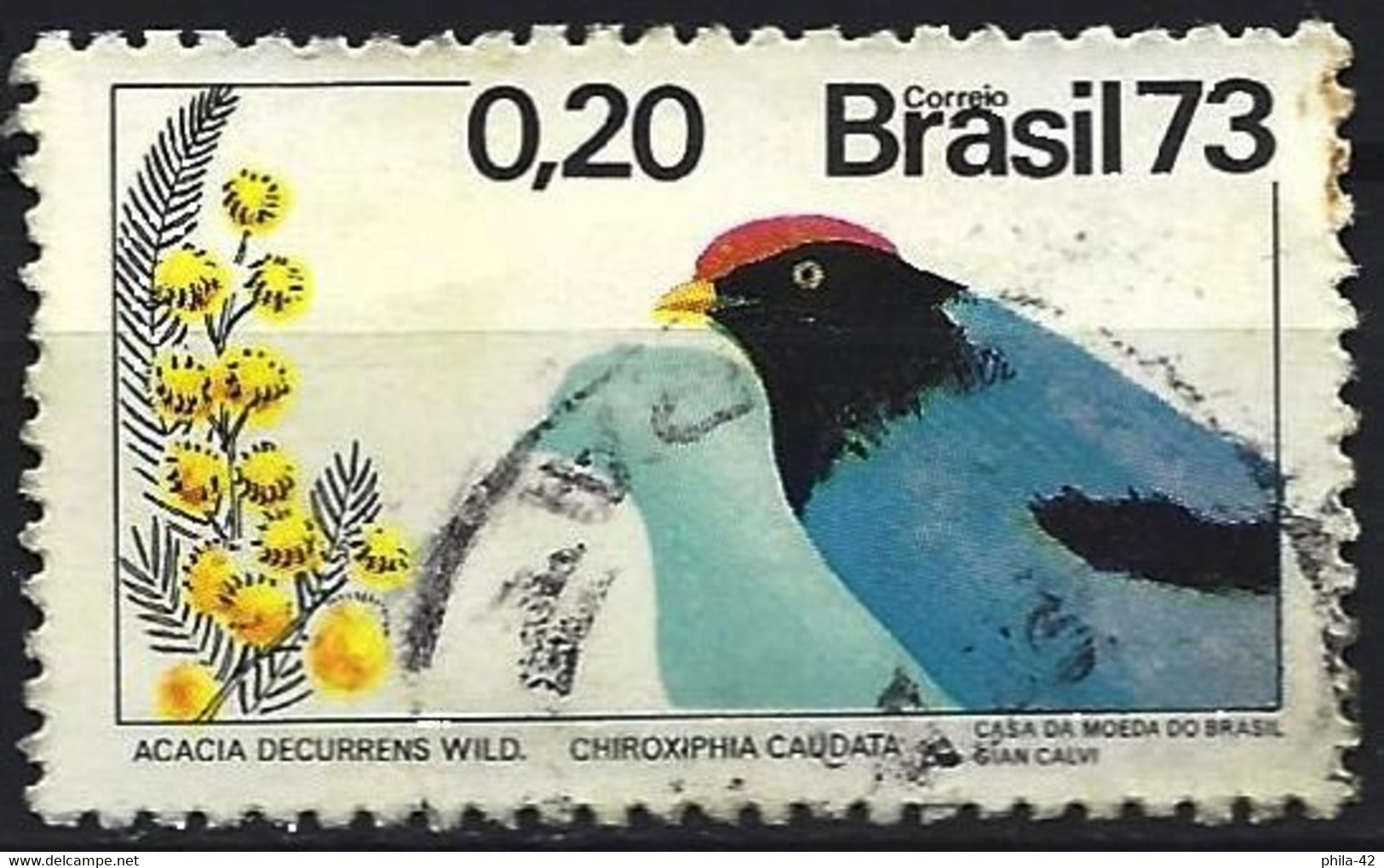 Brazil 1973 - Mi 1368 - YT 1037 ( Tropical Bird : Blue Manakin ) - Gebraucht