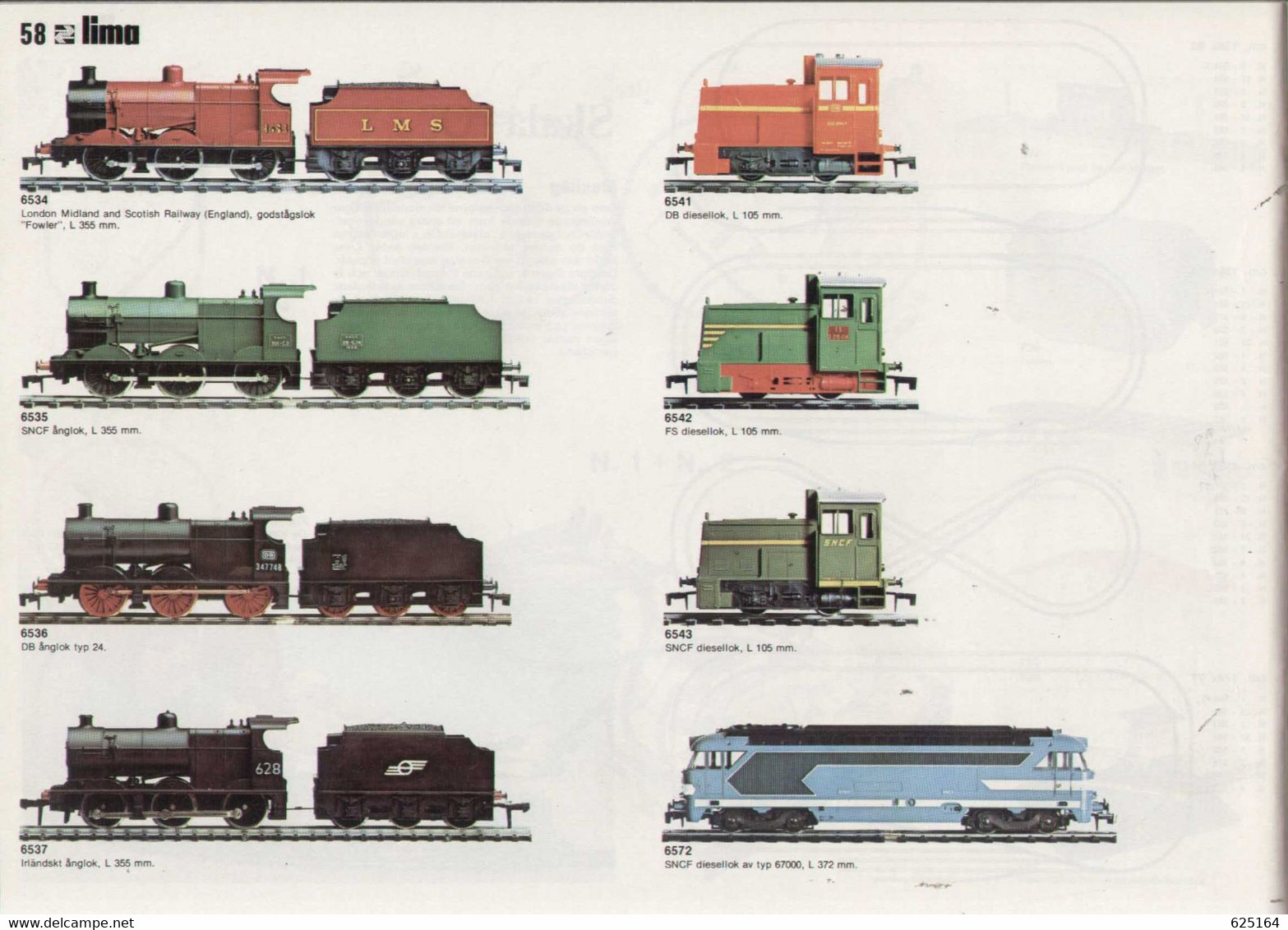 catalogue LIMA 1977-78 svensk utgåva Skala HO /87 - N 1/160-  O 1/45  - en suédois