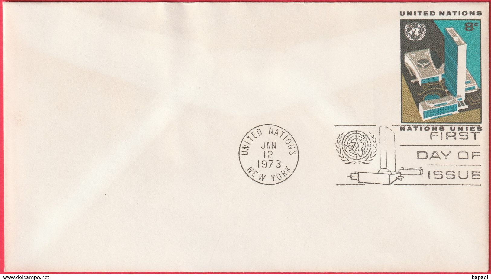 FDC - Entier Postal - Enveloppe - Nations Unies - (New-York) (12-1-73) - United Nations - Briefe U. Dokumente