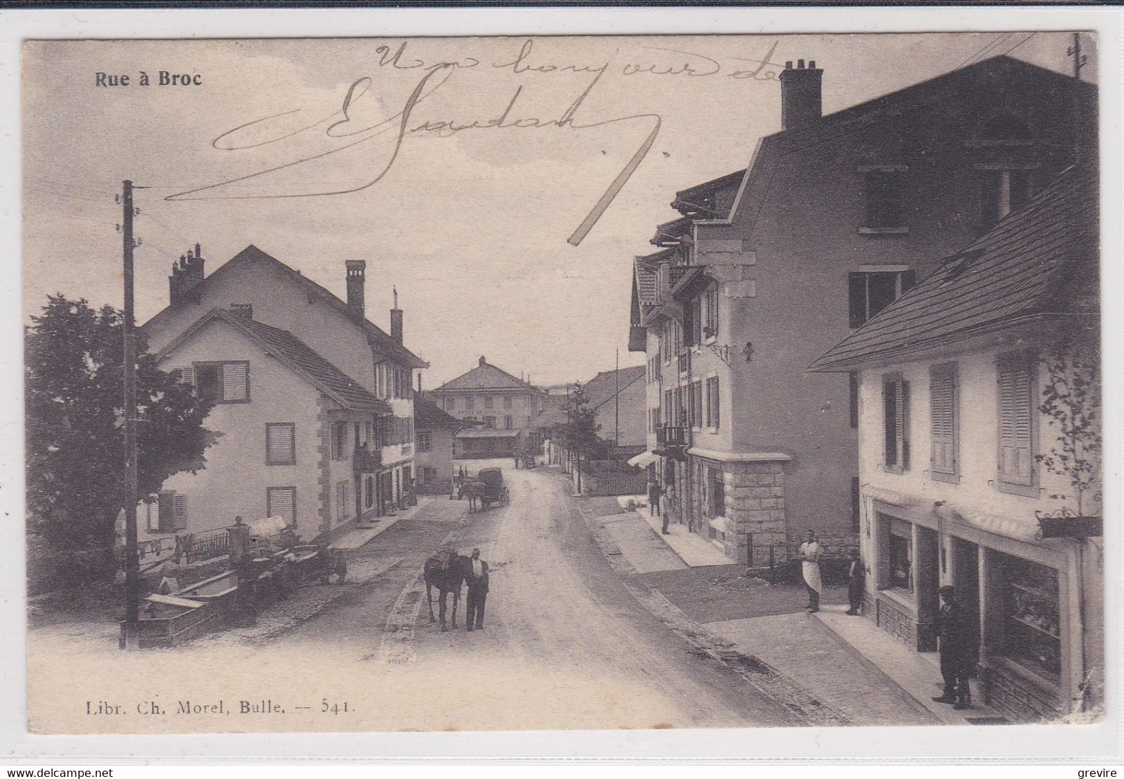 Broc, Rue Principale Animée, Commerce, 1908 - Broc