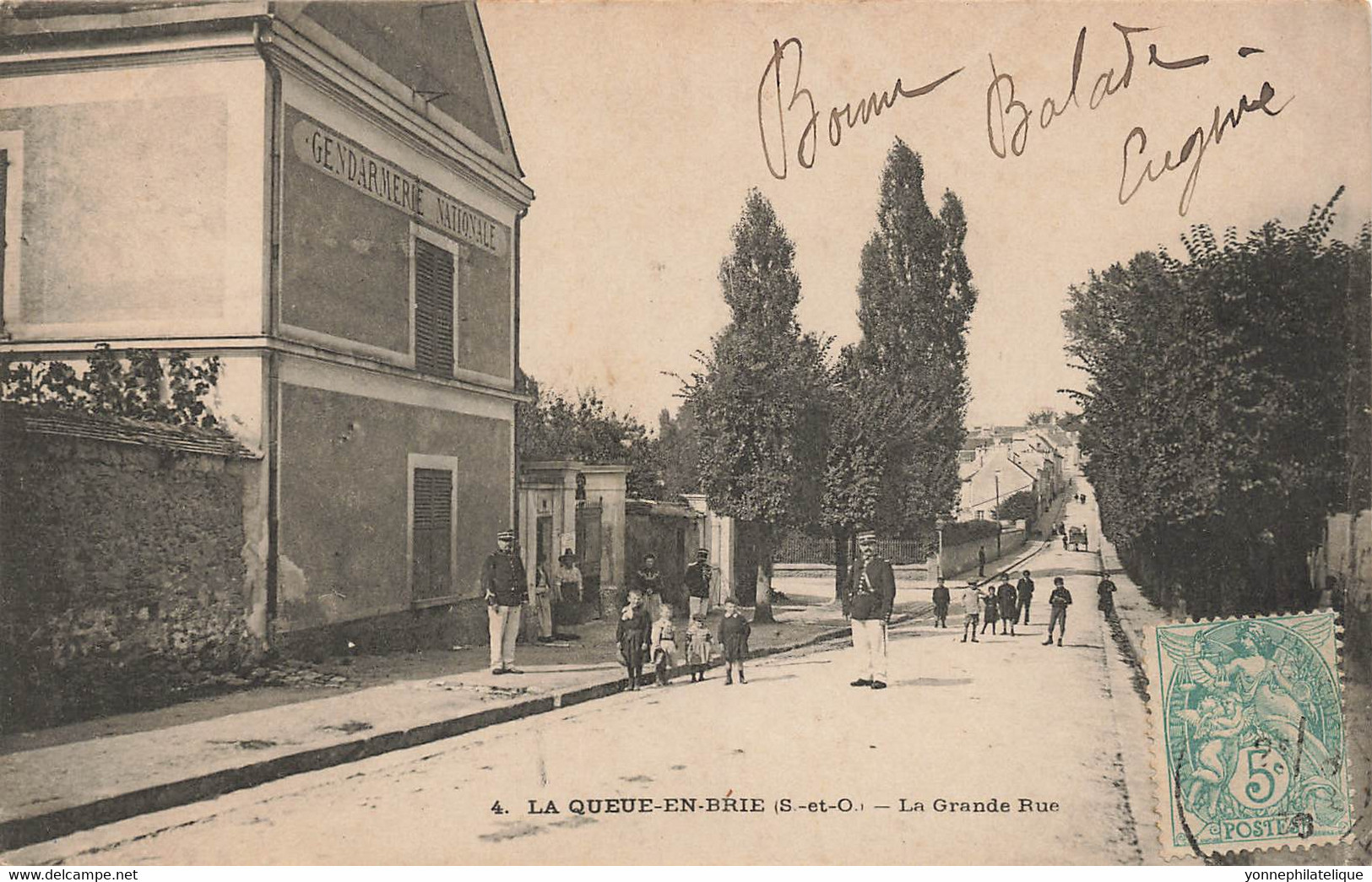 94 - VAL DE MARNE - LA QUEUE EN BRIE - Grande Rue - Gendarmerie Nationale - Animation - Superbe - 10573 - La Queue En Brie