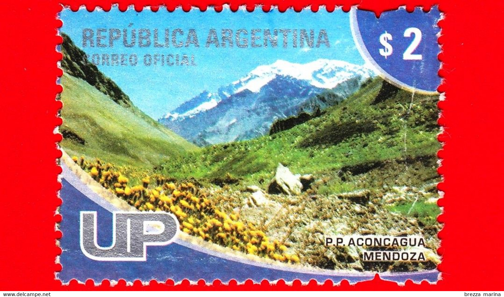ARGENTINA - Usato - 2008 - Attrazioni Turistiche - Aconcagua, Mendoza  - $ 2.00 - Used Stamps