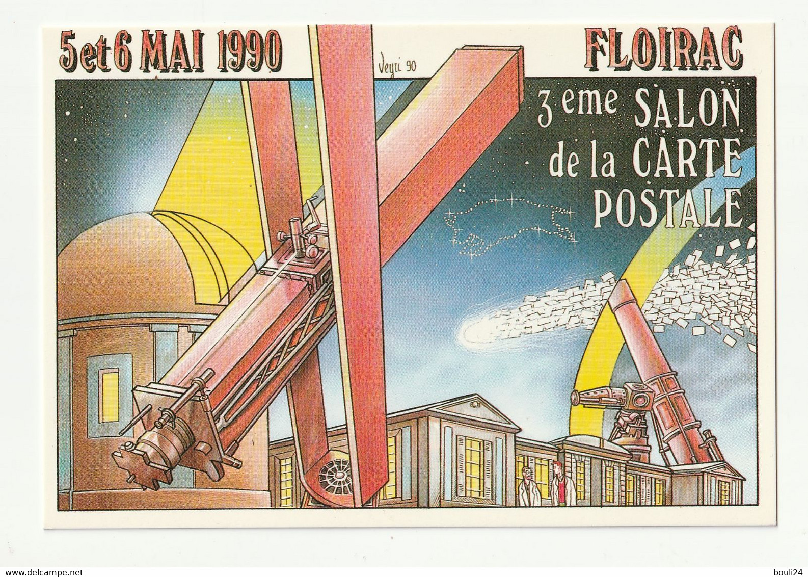 ILLUSTRATEUR  VEYRI  SALON DE LA CARTE POSTALE  A FLOIRAC   EN GIRONDE  1990  LES ASTRES - Veyri, Bernard