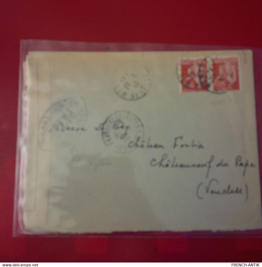 LETTRE MONTPELLIER CENSURE POUR CHATEAUNEUF DU PAPE 1940 - Briefe U. Dokumente