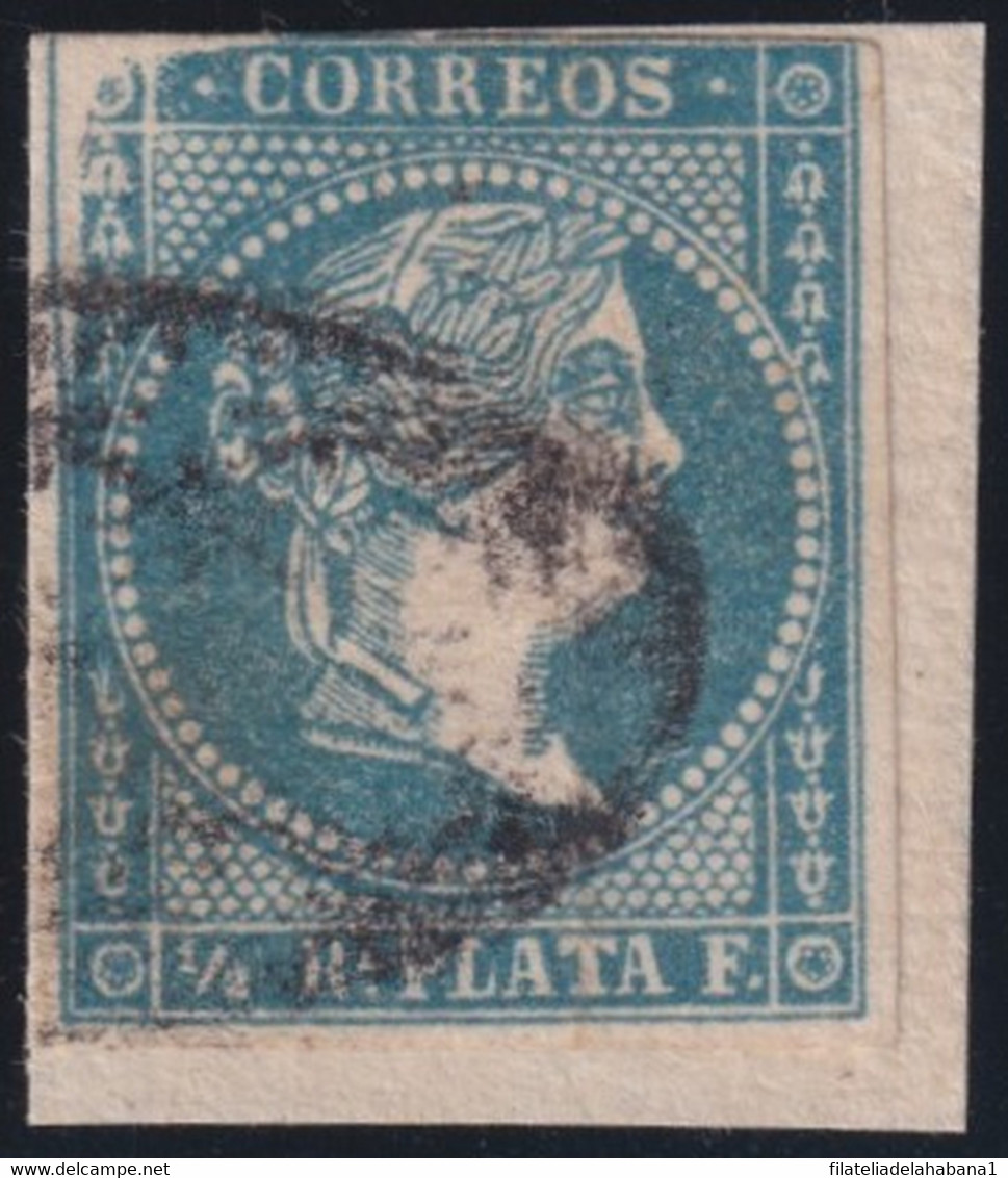 1857-397 CUBA SPAIN ANTILLAS ISABEL II 1857 ½ R RARE POSITION III-4. - Prefilatelia