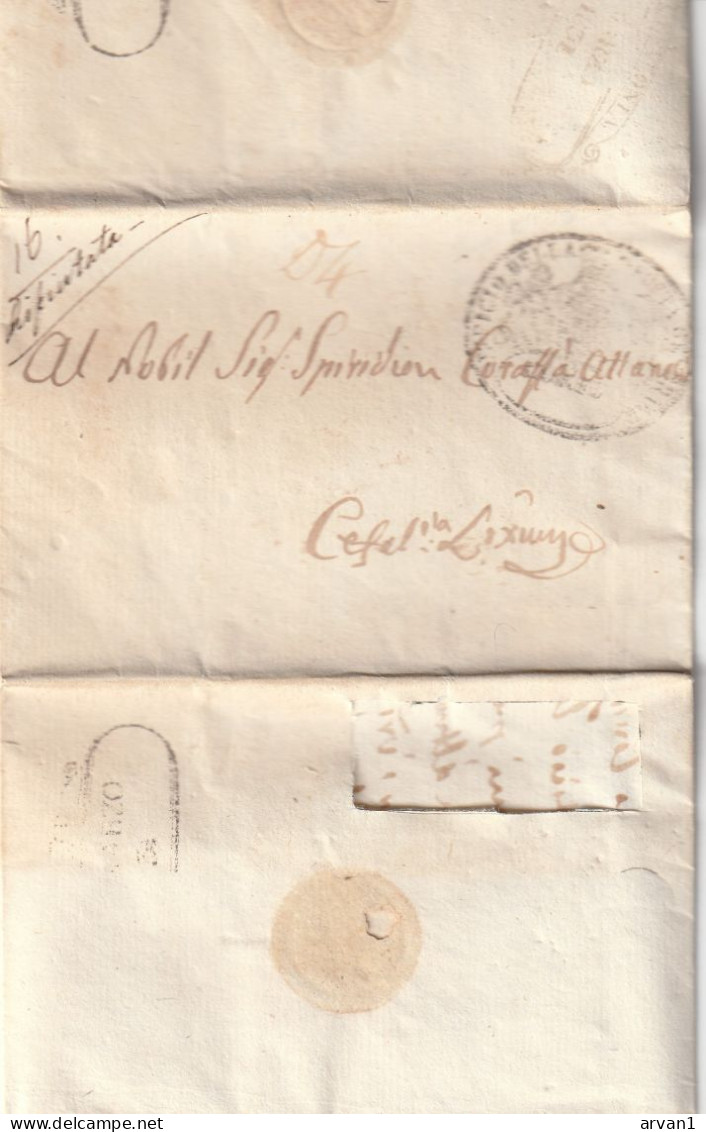 Greece Ionian 1831 Entire Letter Corfu To Lixuri Cefalonia - Islas Ionian