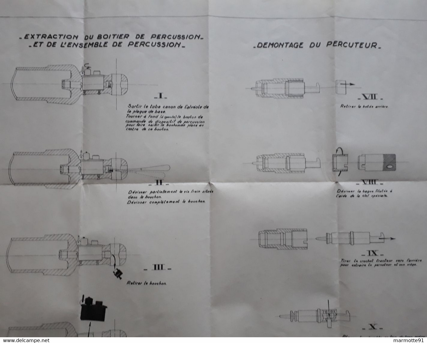 PLAN SCHEMA DEMONTAGE MORTIER BRANDT 120mm TYPE A.M. 48 - Armes Neutralisées