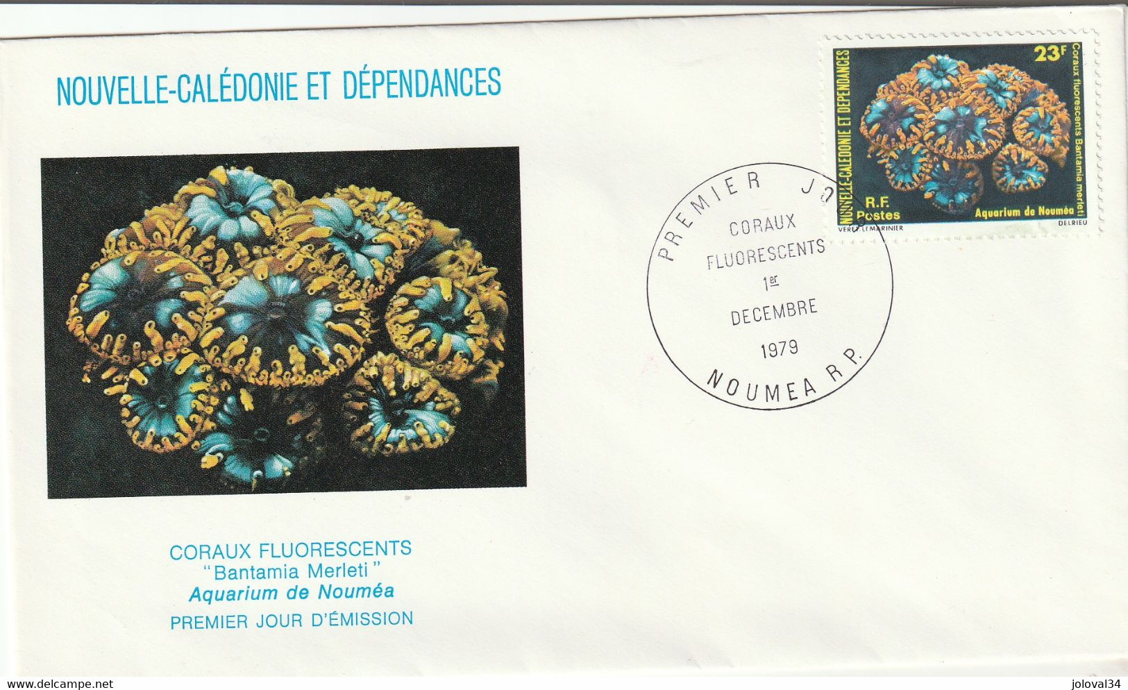 NOUVELLE CALEDONIE 1979 FDC Yvert 434 - Coraux - Cartas & Documentos
