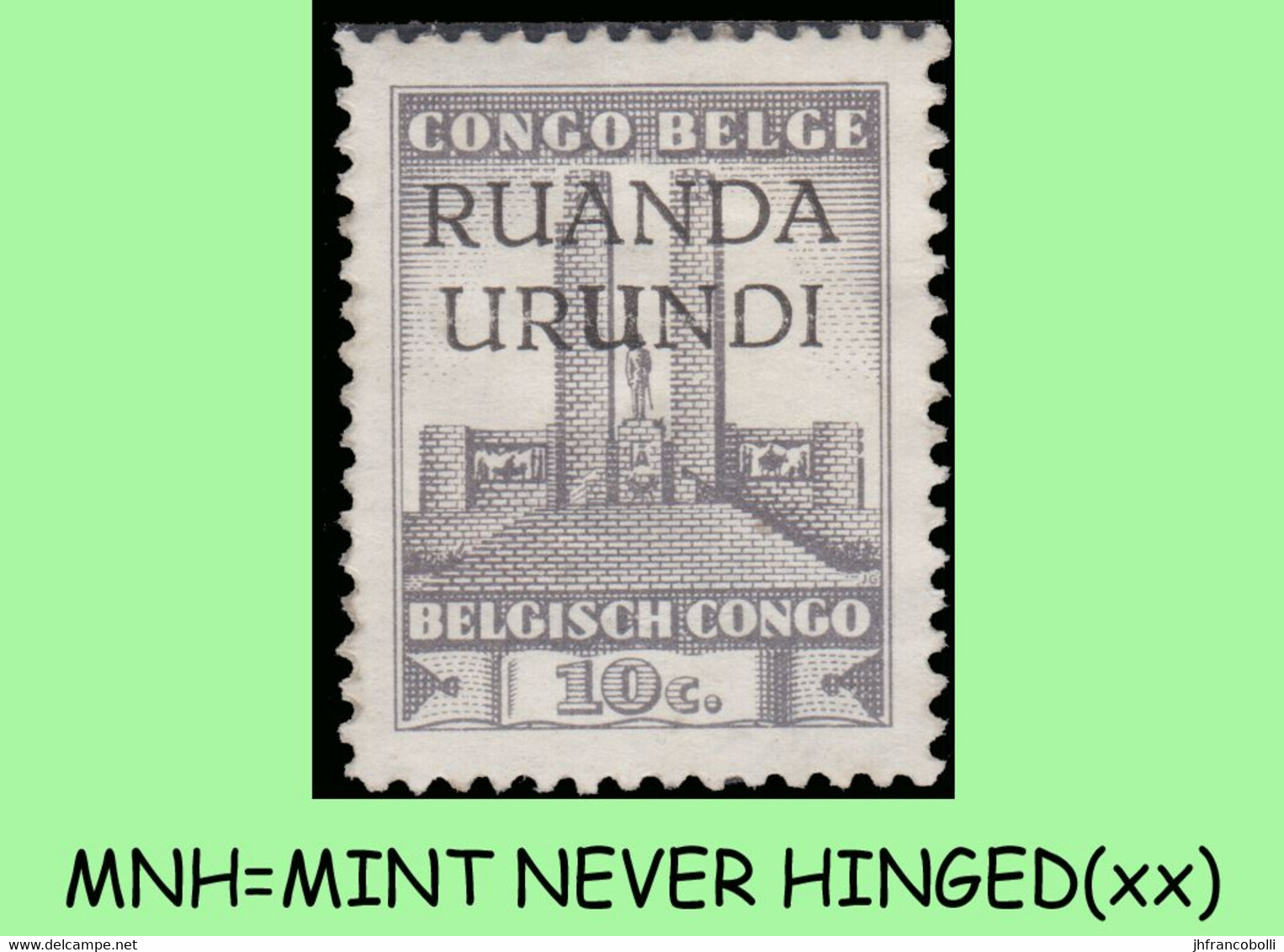 1942 ** RUANDA-URUNDI RU 121 MNH KING ALBERT MOMUMENT - Unused Stamps