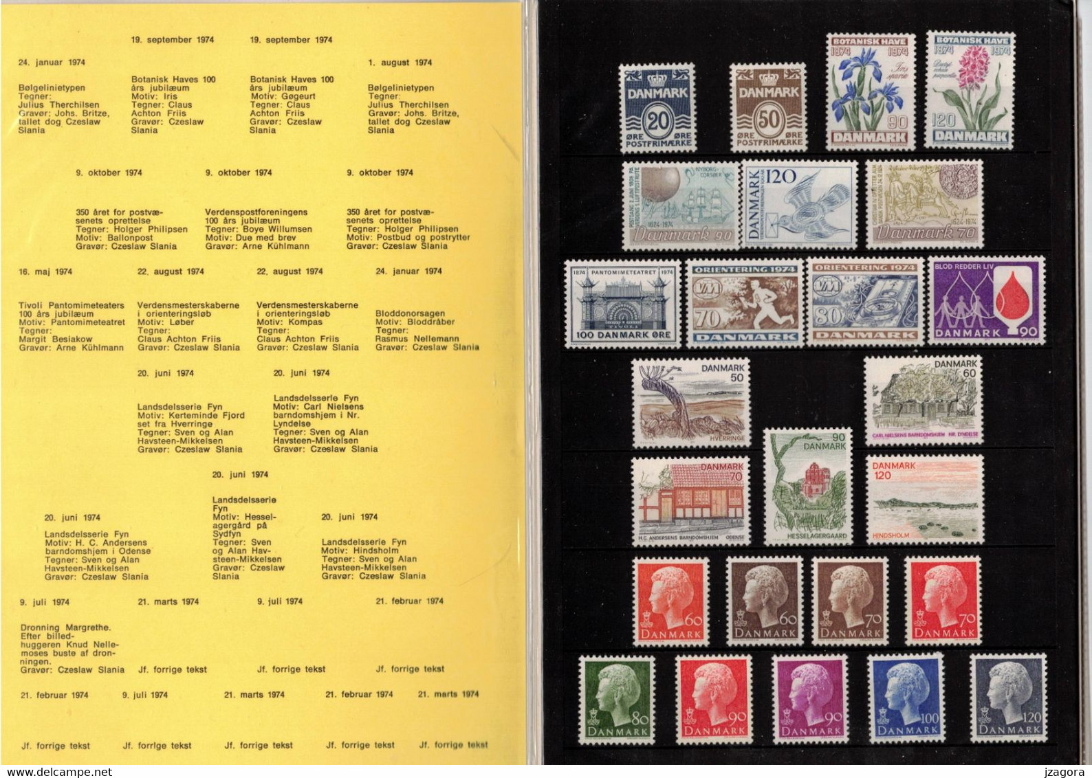 DENMARK DANMARK DÄNEMARK 1974 MNH(**) COMPLETE YEAR SET ENSEMBLE COMPLET DE L'ANNÉE KOMPLETTES JAHRESSET SLANIA - Lotes & Colecciones