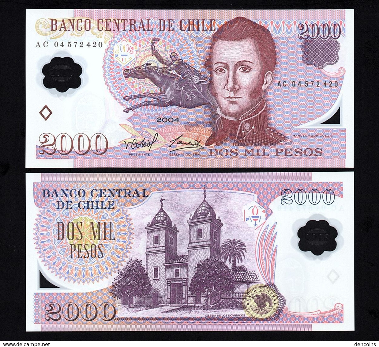CHILE  P-160a  2000 Pesos  2004  -AC-  UNC - NEUF !!!!!!!!! - Cile