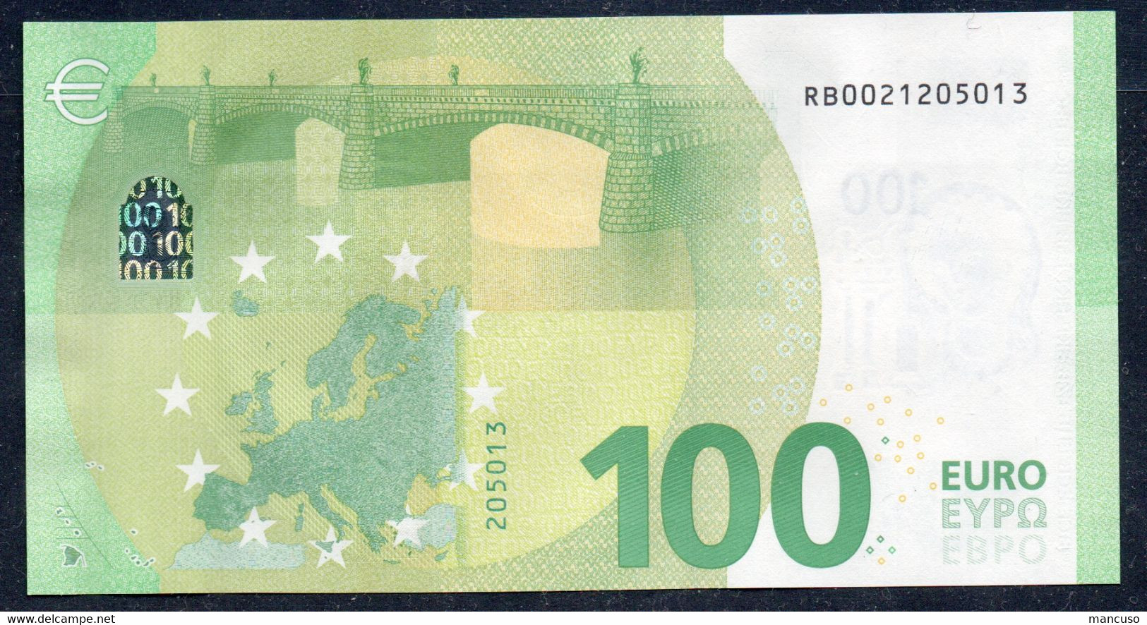 100 EURO GERMANY  RB R002  -   DRAGHI   UNC - 100 Euro