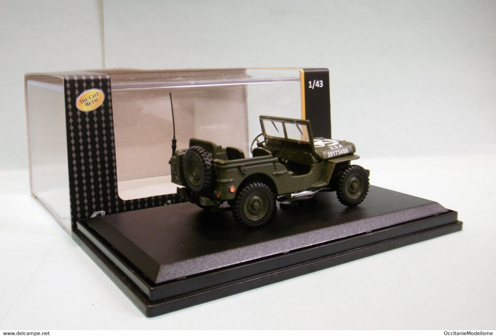 Cararama / Oliex -  JEEP MILITAIRE USA D-DAY 1/4 Ton Military réf. 4-90146 Neuf NBO 1/43