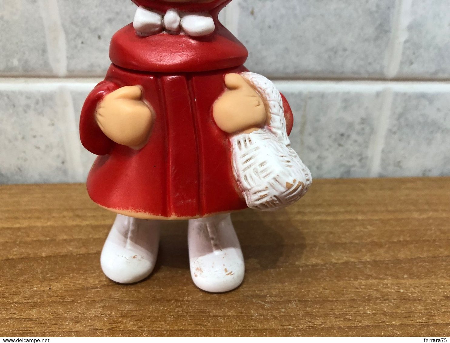 Raro Pupazzo Gomma Cappuccetto Rosso Ledra Plastic Walt Disney Anni 60 - Sonstige & Ohne Zuordnung