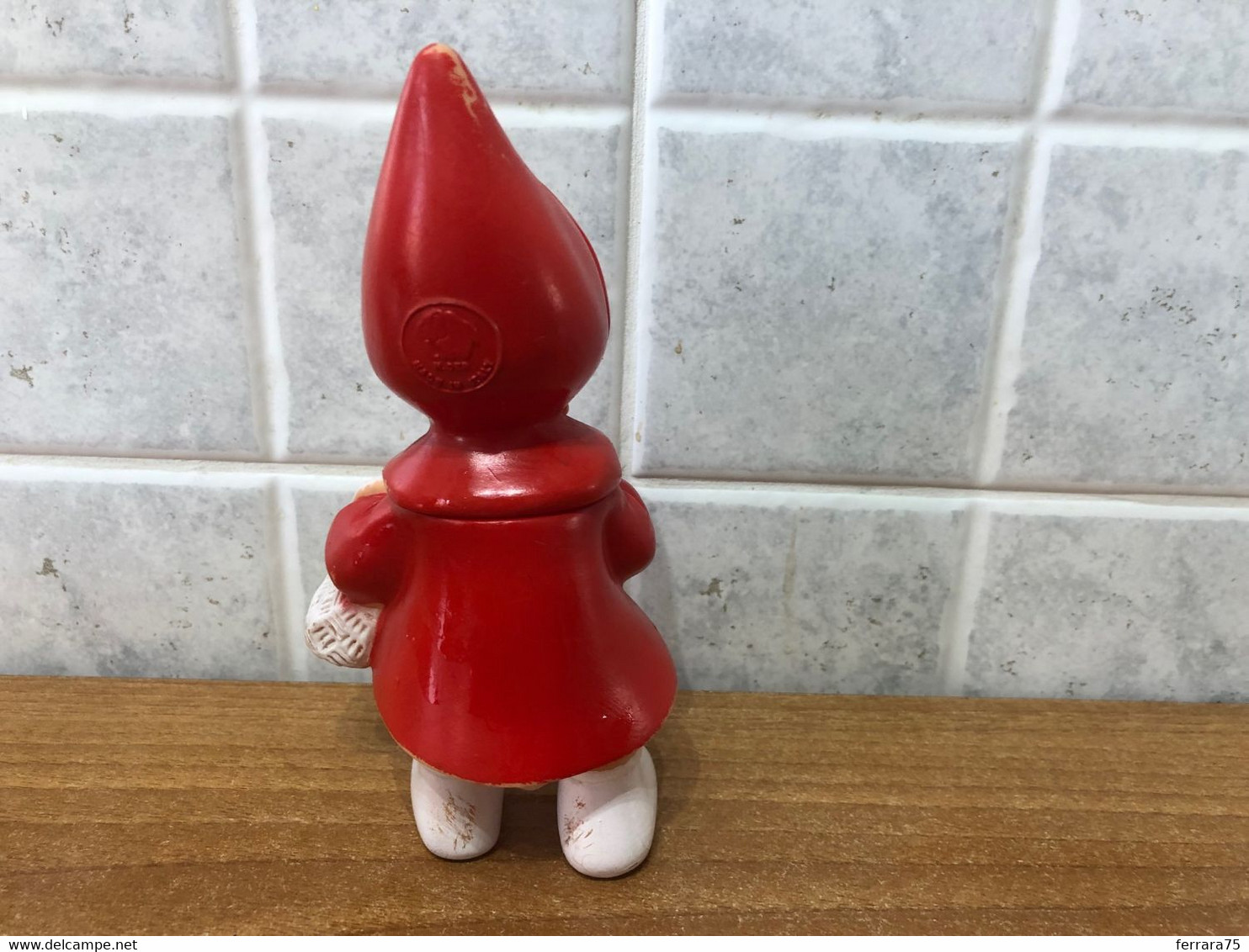 Raro Pupazzo Gomma Cappuccetto Rosso Ledra Plastic Walt Disney Anni 60 - Sonstige & Ohne Zuordnung