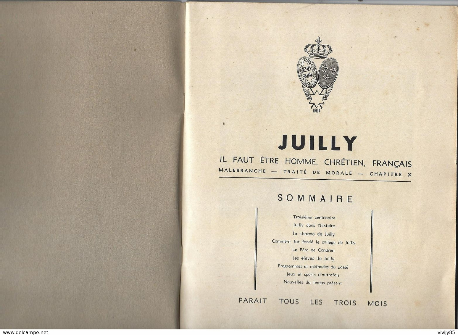 77 - JUILLY - Bulletin N° 12 Du Collège Avec Gravure 45.2 Cm X 14 - 64 Pages - Paris
