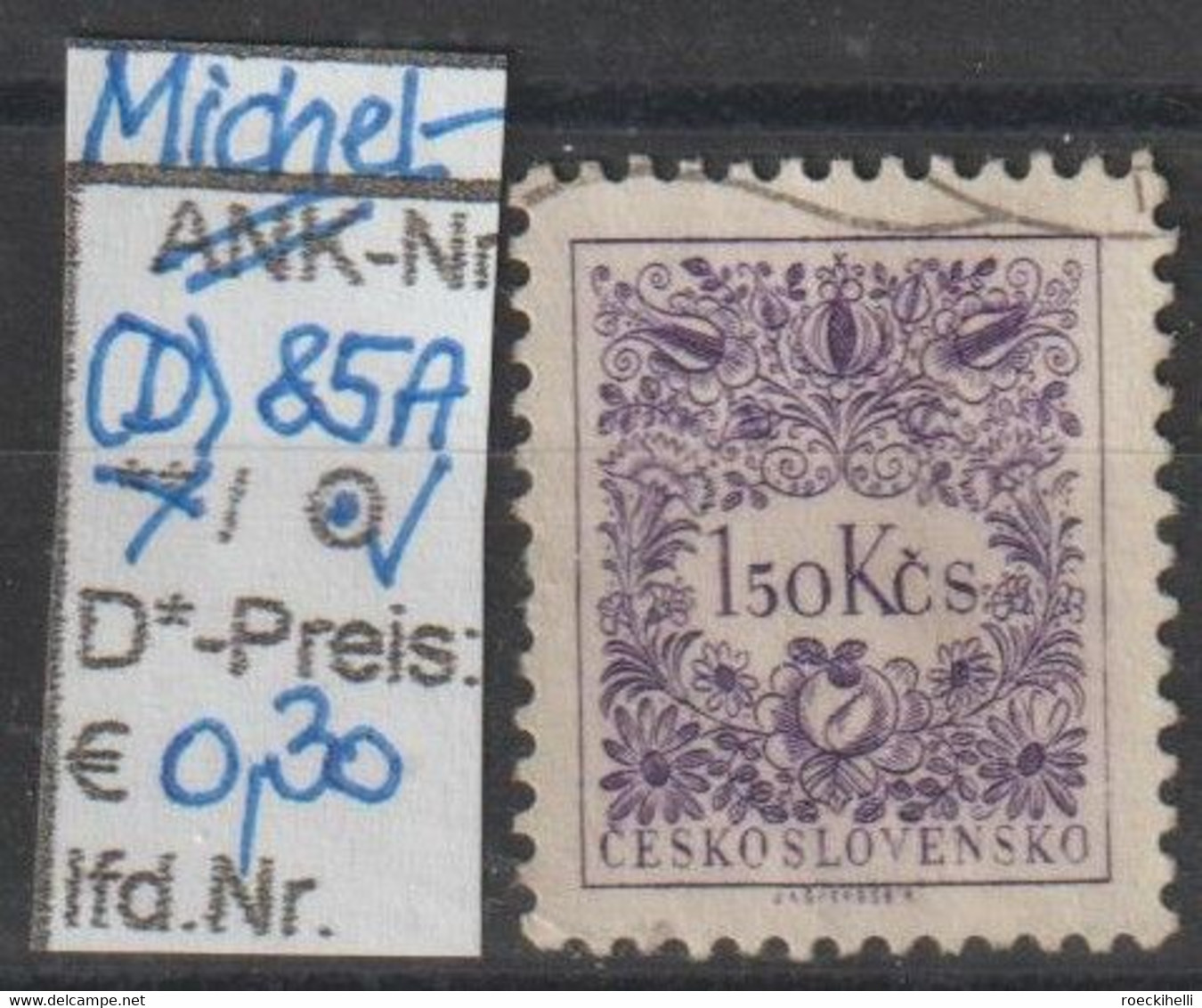 1954 - TSCHECHOSLOWAKEI - (D)ienstmarke - 1,50 Kr Grauviolett - O Gestempelt - S.Scan (CS 85A(D)o) - Official Stamps