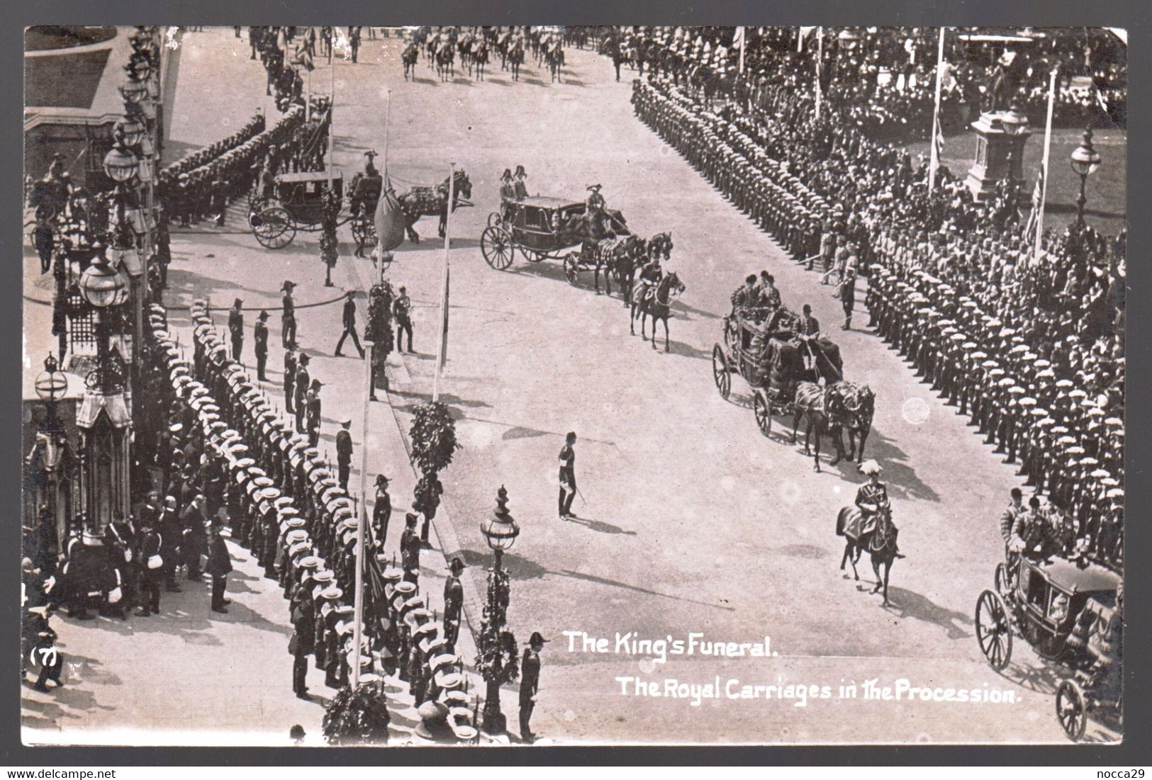 CARTOLINA FOTOGRAFICA - LONDON 1910 FUNERAL OF KING EDWARD VII - SPEDITA  A: E. GARIBALDI - ROMA (RFA34) - Funeral