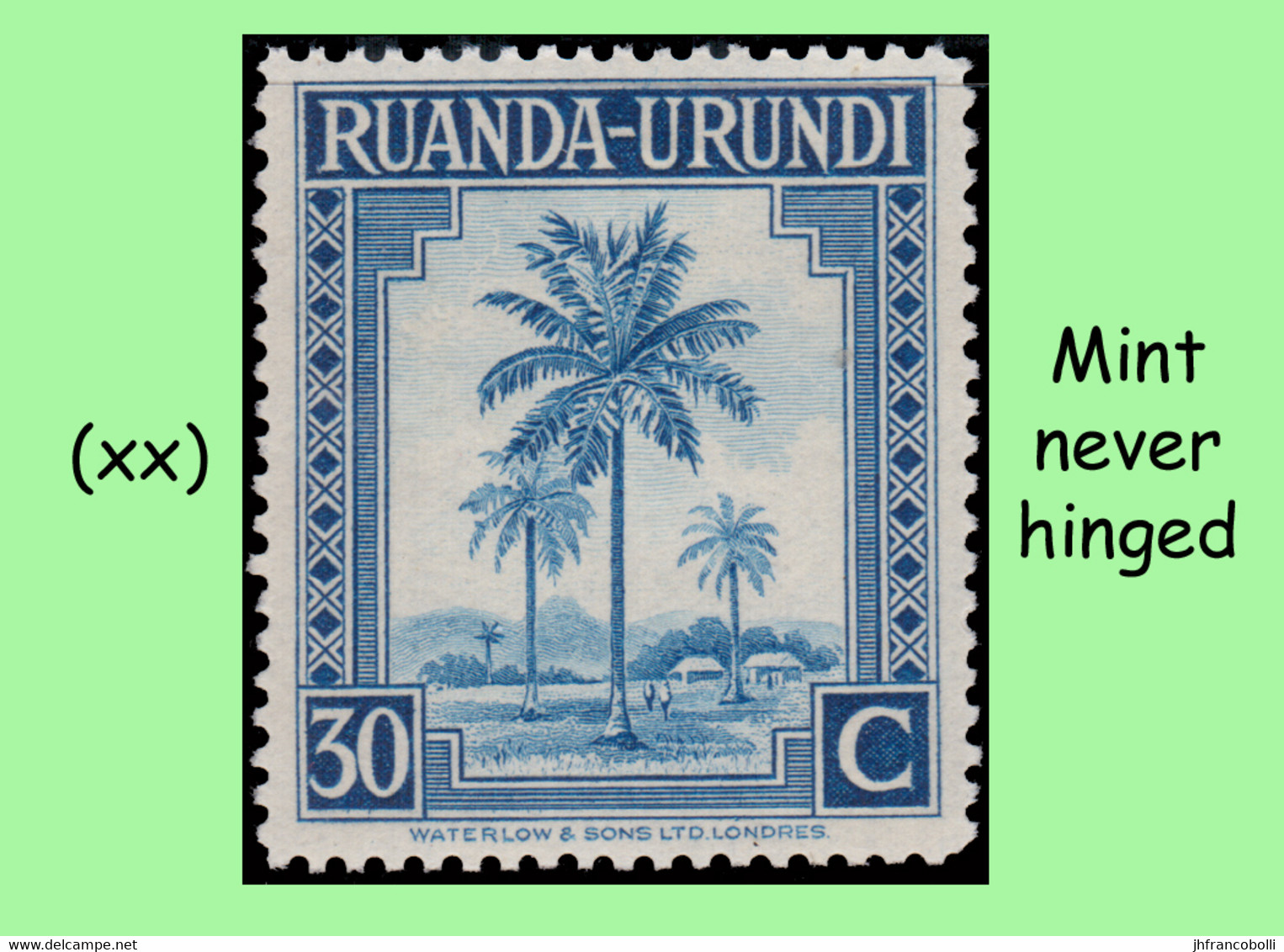 1942 ** RUANDA-URUNDI RU 134/136 MNH PALM TREES SET ( x 8 stamps )