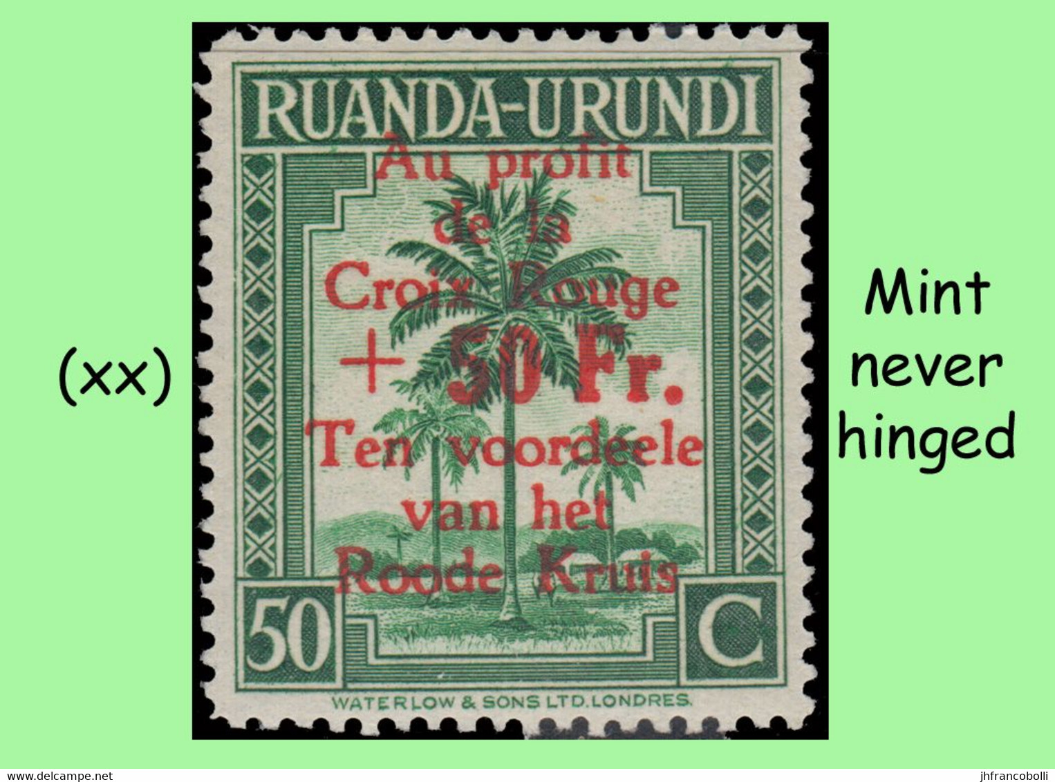 1944 ** RUANDA-URUNDI RU 150/153 MNH FULL RED CROSS PALM SET ( X 4 Stamps ) - Unused Stamps