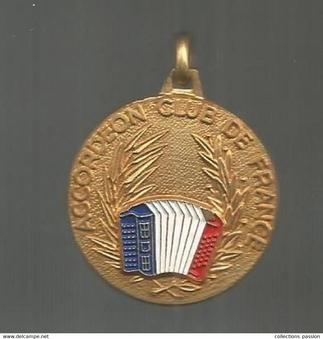 Médaille,, ACCORDEON CLUB DE FRANCE, Musique & Musiciens,2 Scans , Frais Fr 1.65 E - Professionnels / De Société