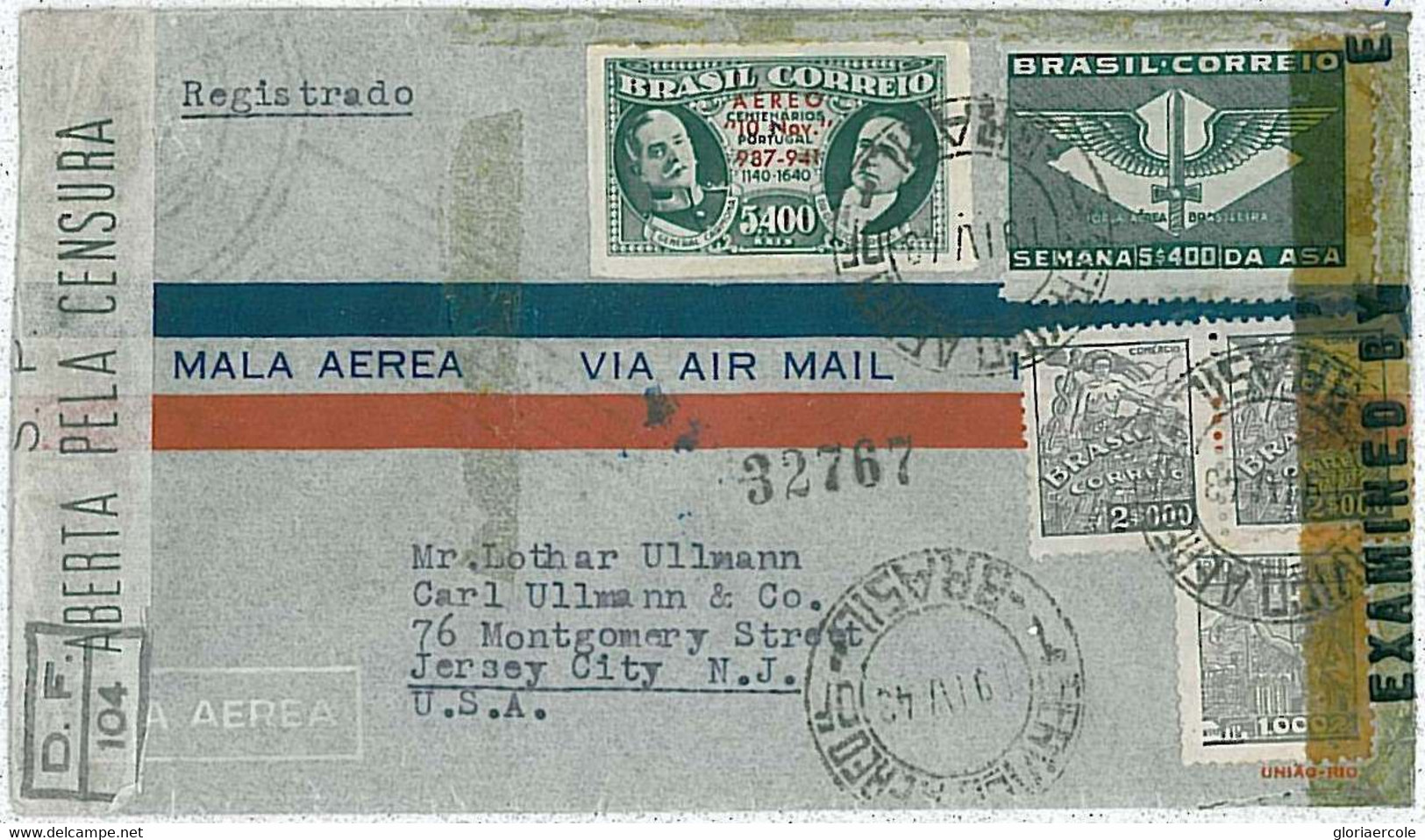 27428  - BRAZIL   - POSTAL HISTORY -  COVER 1943 DOUBLE CENSURE - AIRFORCE - Autres & Non Classés