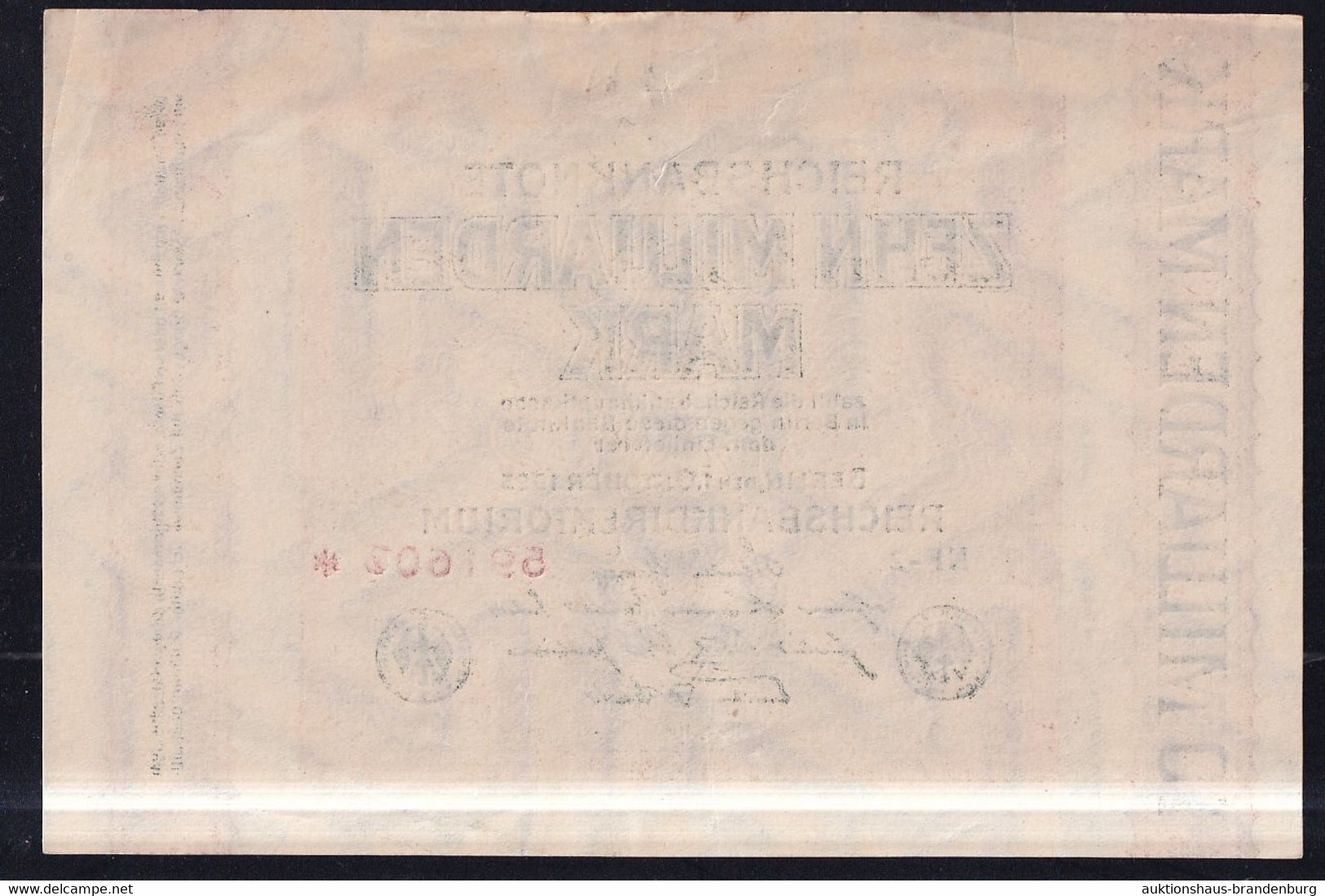 10 Milliarden Mark 1.10.1923 - Wz Hakensterne - FZ NF - Reichsbank (DEU-136f) - 10 Milliarden Mark