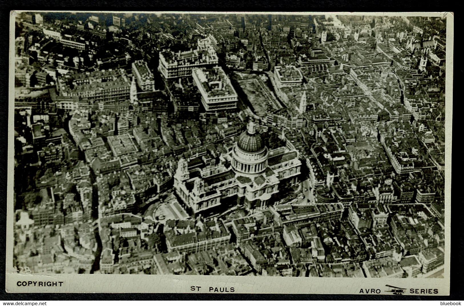 Ref 1574 -  Early Aerial Real Photo Postcard - St Paul's Cathedral London - St. Paul's Cathedral