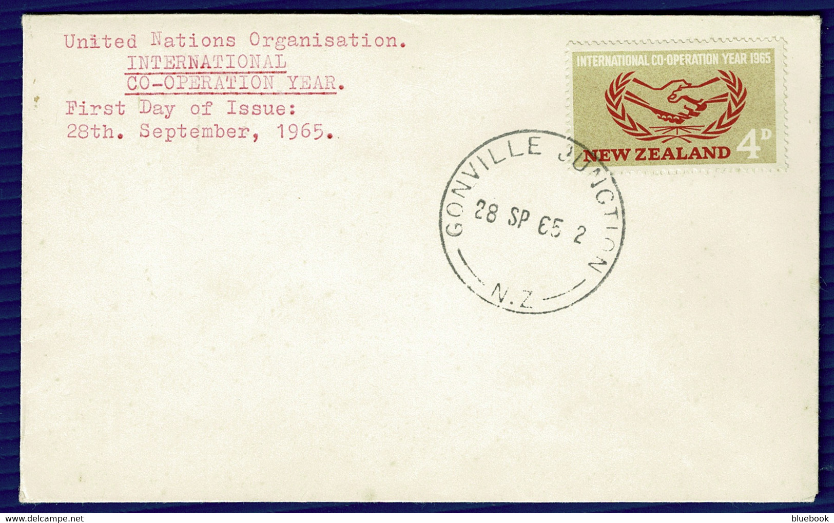 Ref 1575 -  1965 New Zealand Cover - International Co-Operation Year Canc. Gonville Junction - Storia Postale