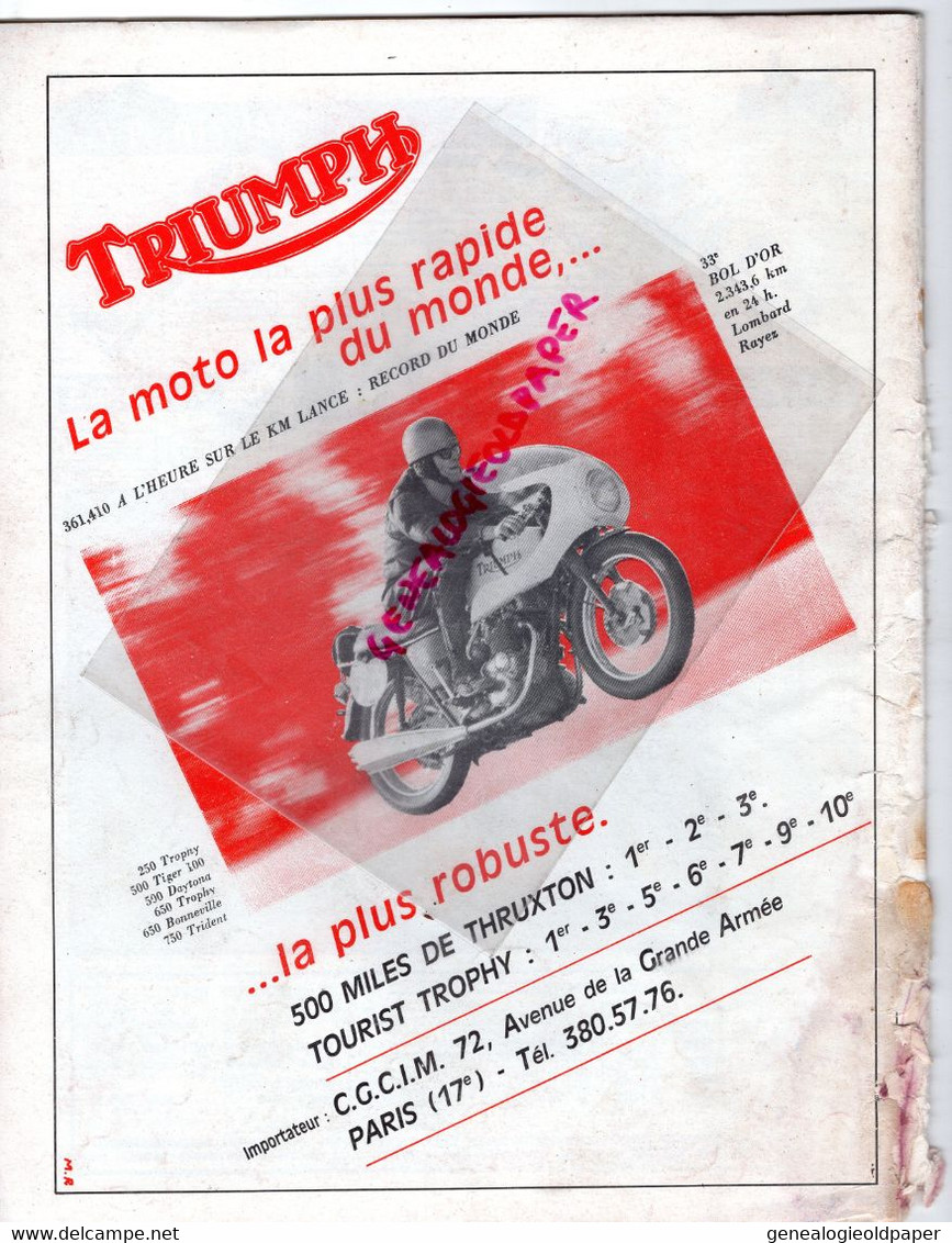 MOTO REVUE- 1969- N° 1954- 650 YAMAHA-SALON TOKYO-CROSS-ROBERT SEXE-SUZUKI-STRAKONICE-SAINT CUCUFA-TRIUMPH-FRIEDRICHS- - Motorrad