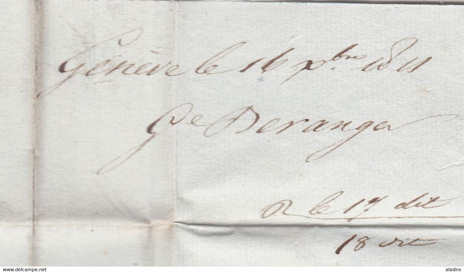 1811 - Marque Postale 99 GENEVE, Département Conquis, Sur Lettre Pliée Vers Lyon, France - Taxe 4 - 1792-1815: Dipartimenti Conquistati