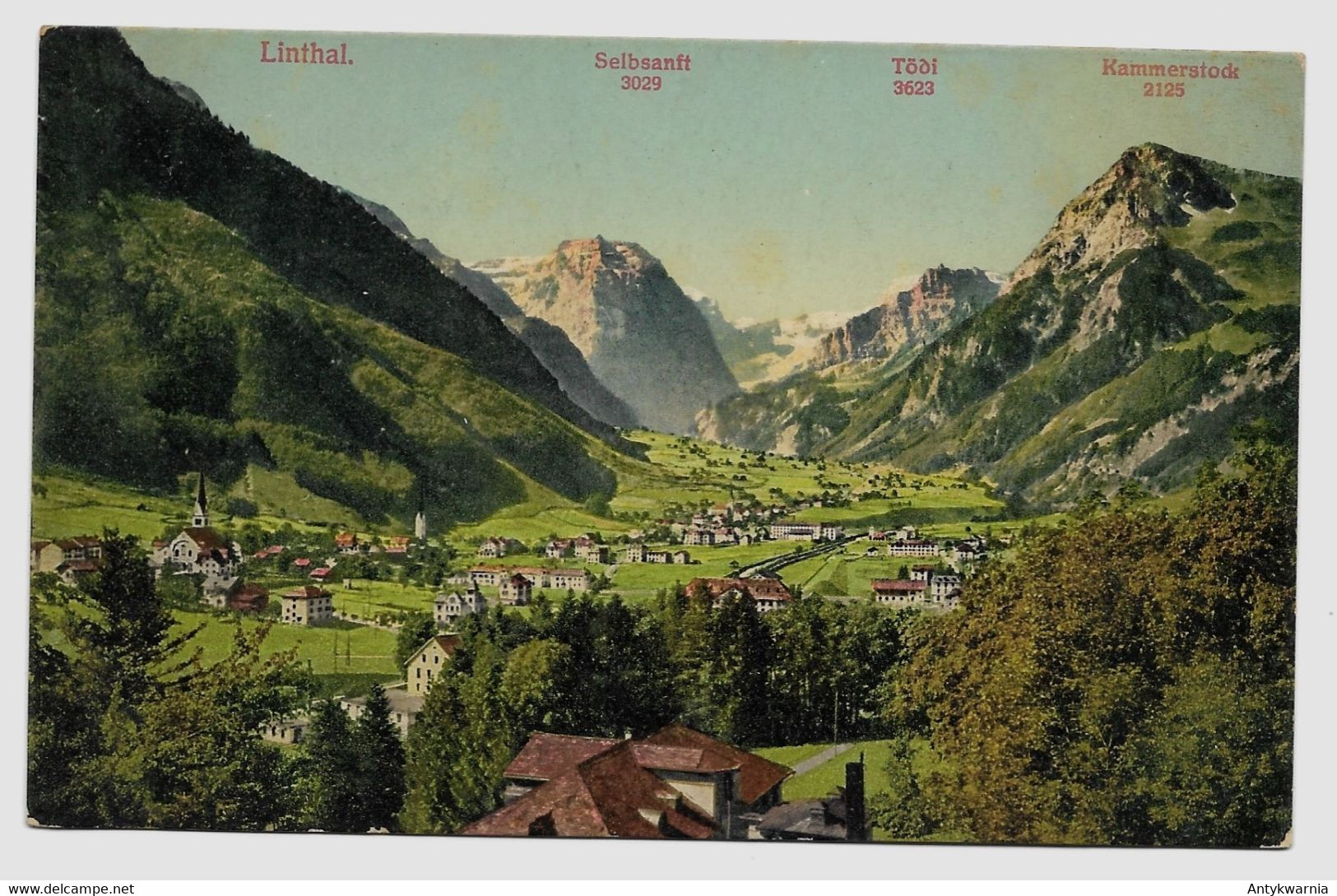 Linthal Mit Selbsanft Tödi Kammerstock Ca 1910y.  E130 - Linthal