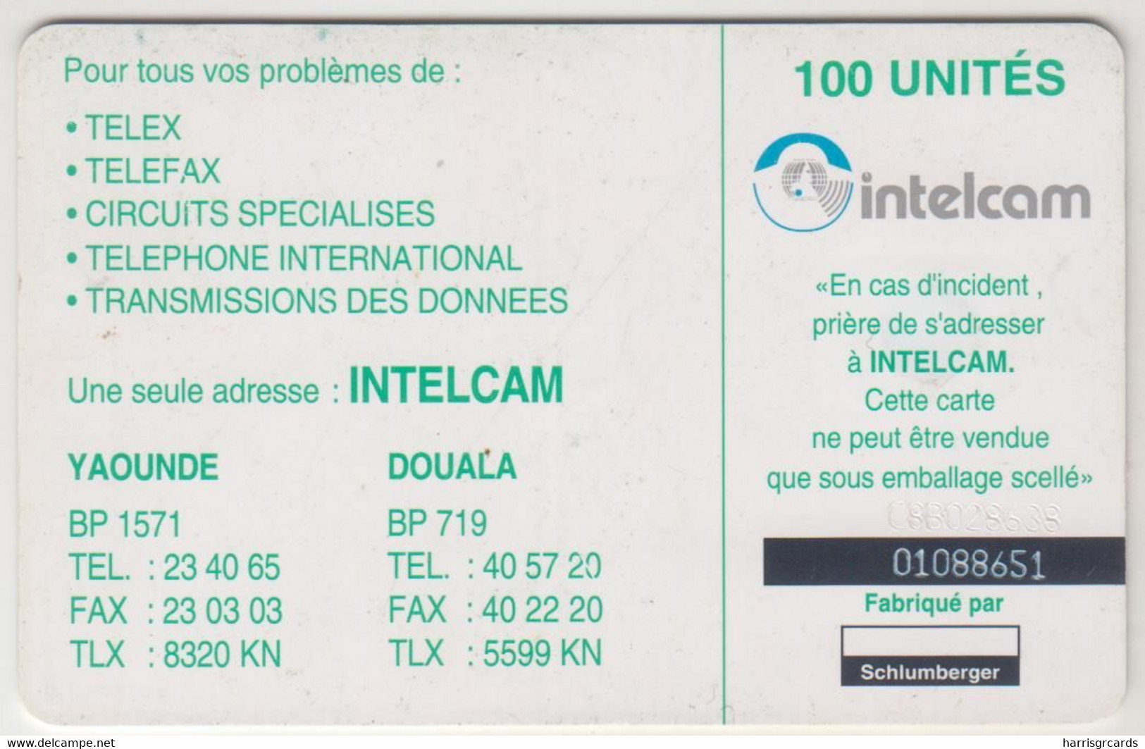 CAMEROON - Rumsiki (Intelcam Logo), Intelcam, 100 U, Used Medium Condition - Cameroun