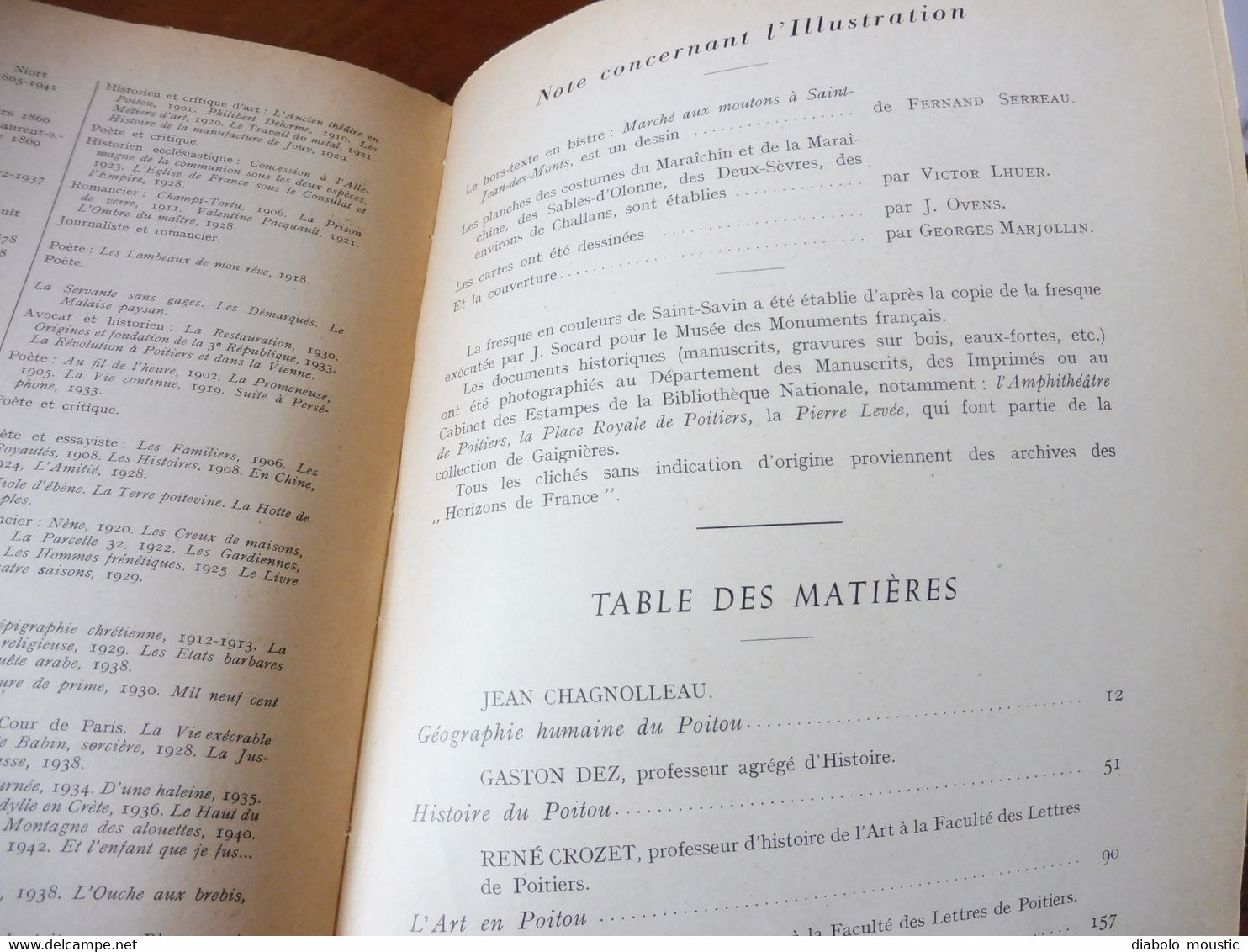 1949  POITOU ( Noirmoutiers , Niort, Poitiers, St- Génévoux, Airvault, Apremont, Etc) ; Arts; Célébrités; Etc