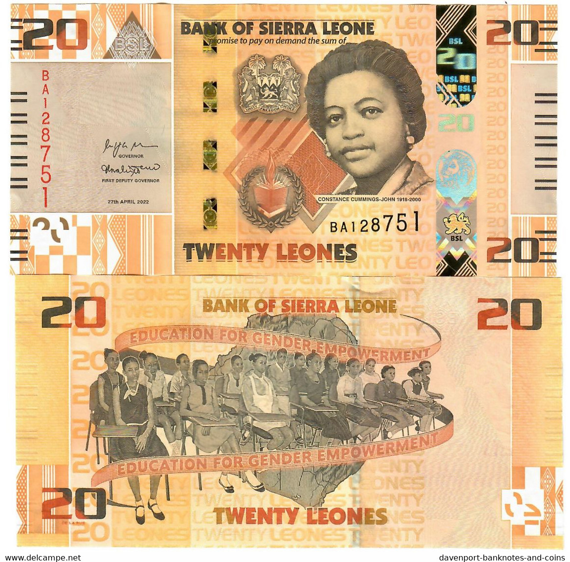 Sierra Leone 20 New Leones 2022 UNC - Sierra Leone